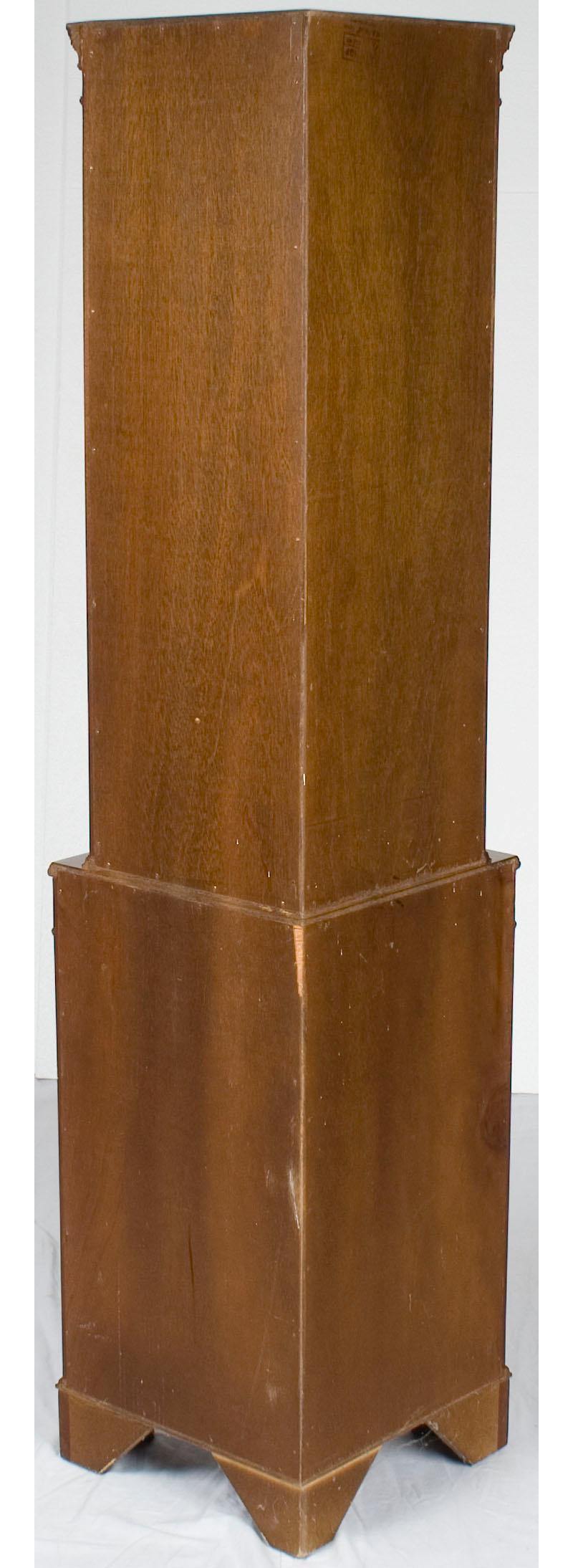 Mid-20th Century Tall Narrow Mahogany Corner Cabinet Cupboard Hutch For Sale