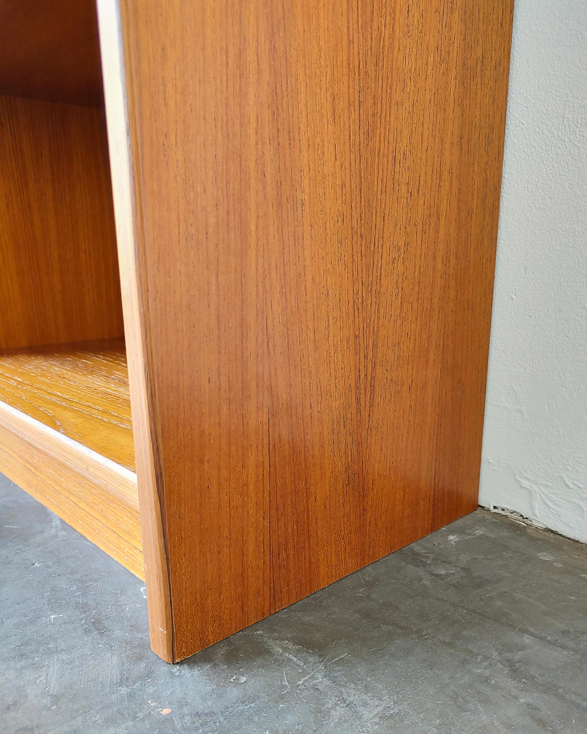 20th Century Tall Narrow Mid-Century Danish Modern Teak Wood Shelf 1960s For Sale