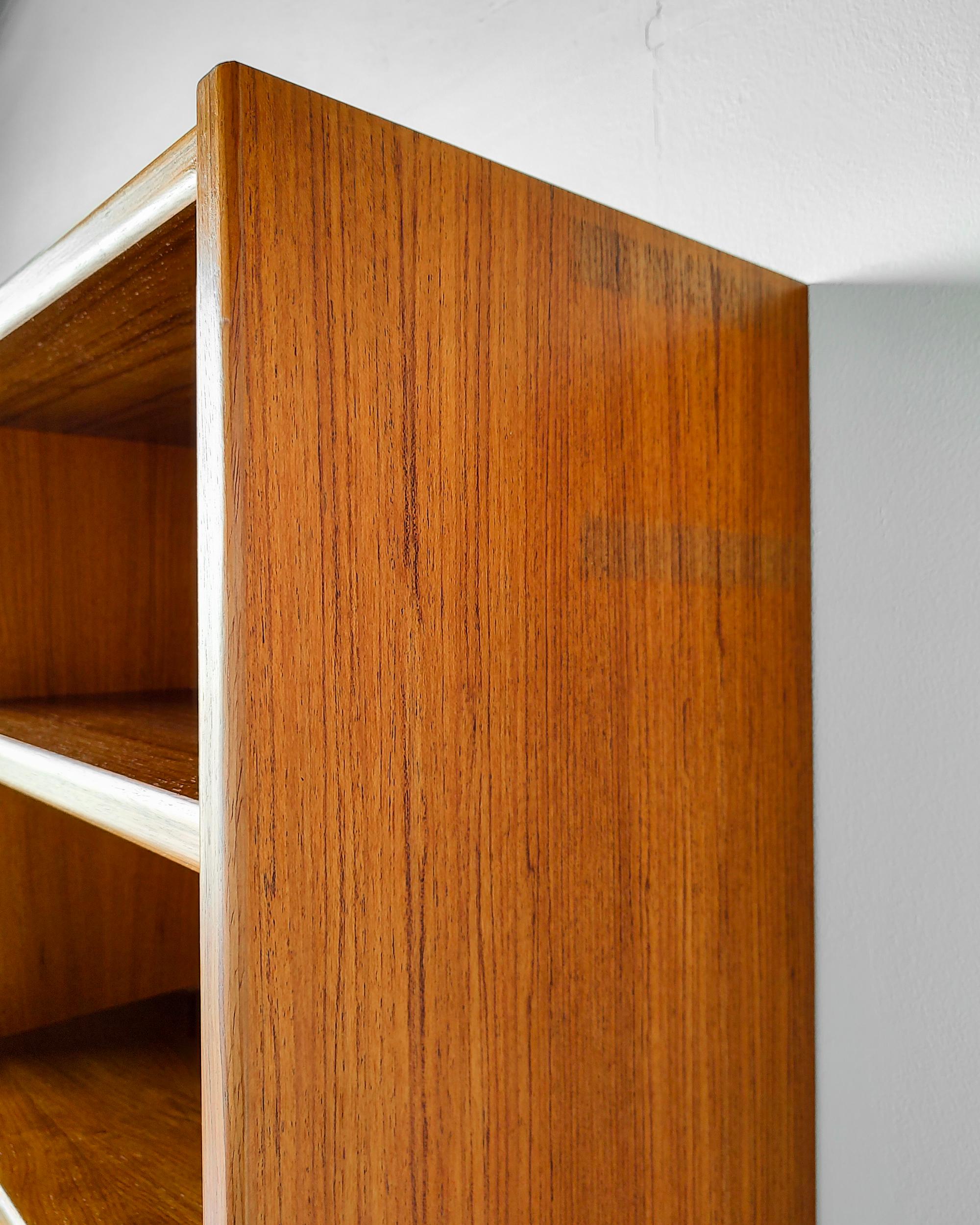Tall Narrow Mid-Century Danish Modern Teak Wood Shelf 1960s For Sale 1