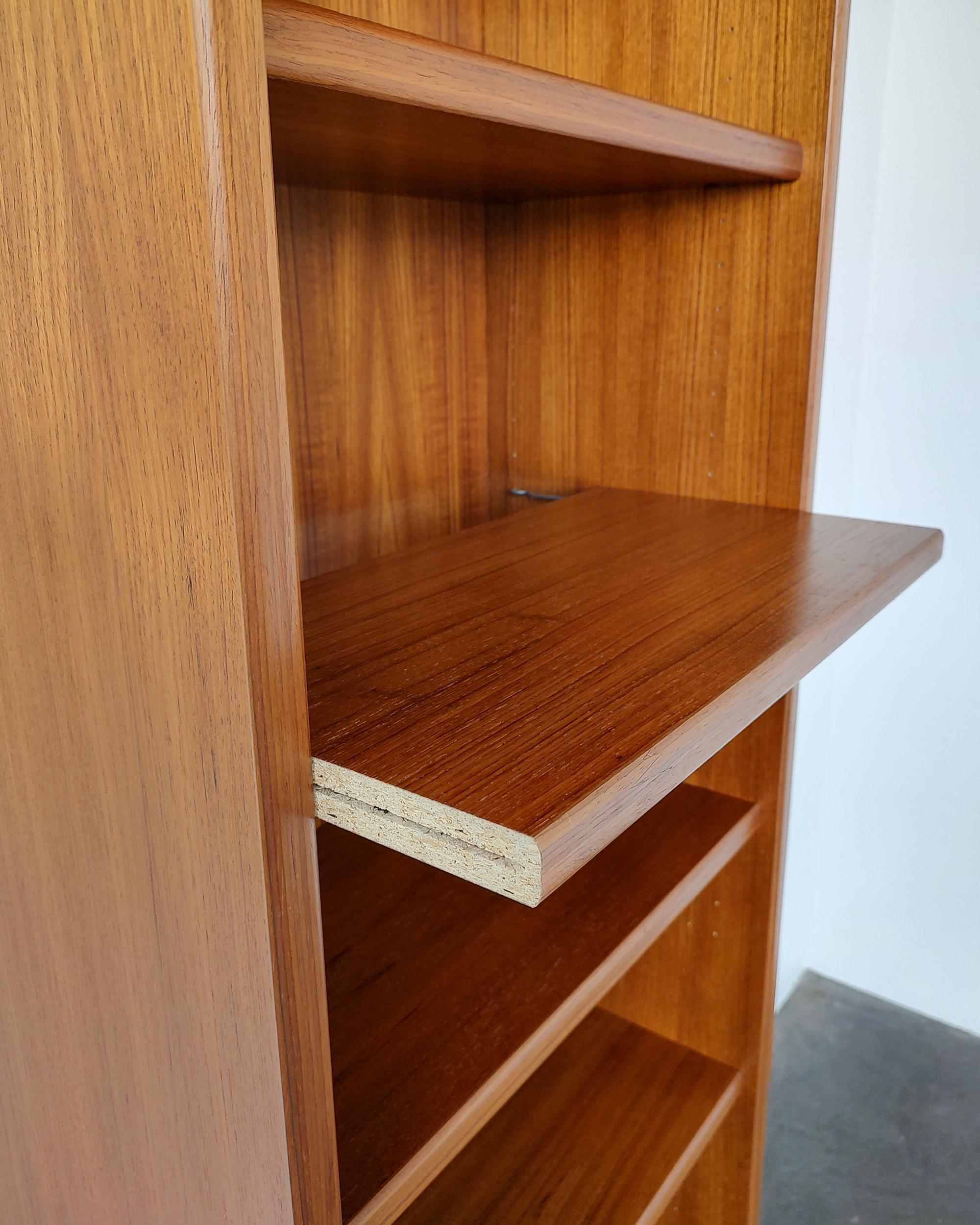 Tall Narrow Mid-Century Danish Modern Teak Wood Shelf 1960s For Sale 3