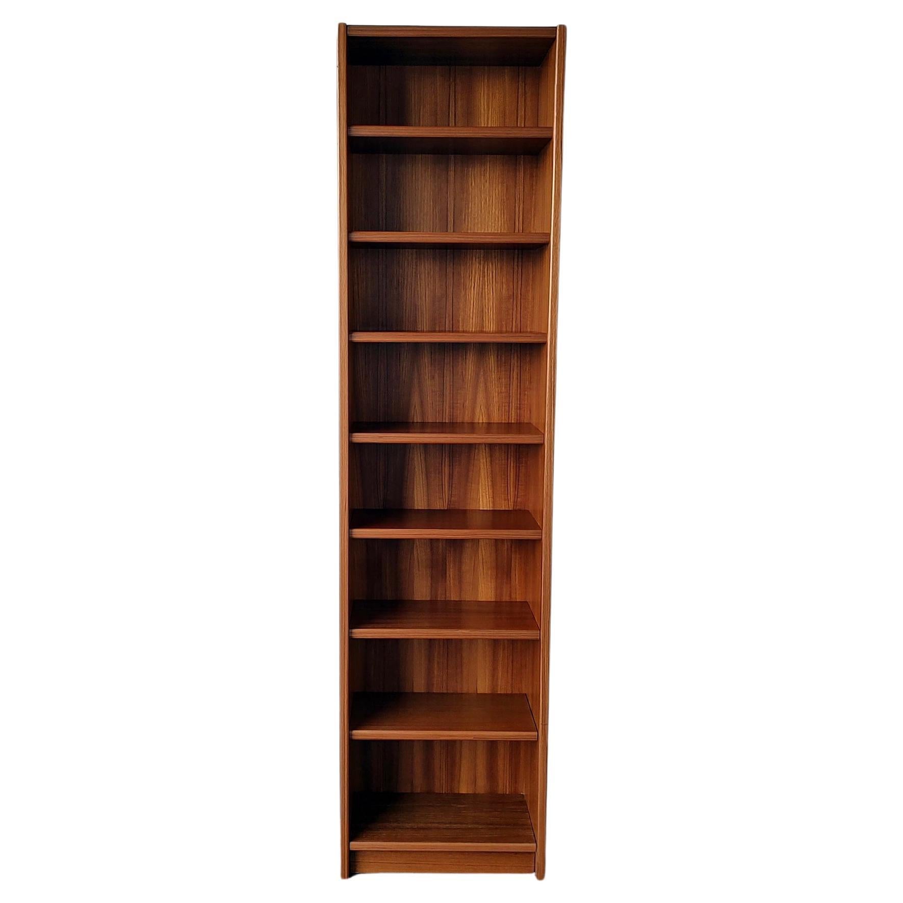 Tall Narrow Mid-Century Danish Modern Teak Wood Shelf 1960s For Sale
