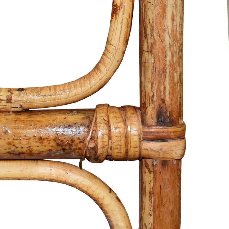 Tall Natural Woven Rattan and Bamboo Plant Stand or Side Table at 1stDibs