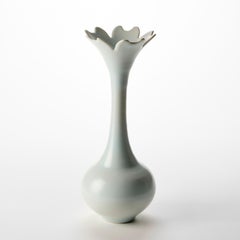 Tall Necked Vase in Turquoise I, a hand thrown porcelain vase by Vivienne Foley