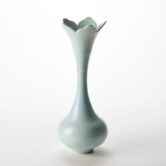Tall Necked Vase in Turquoise II, a hand thrown porcelain vase by Vivienne Foley