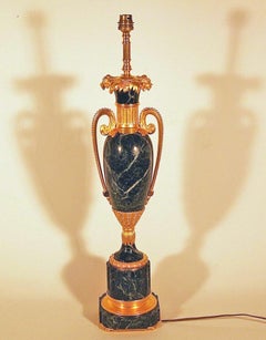Tall Neoclassical Lamp Marble And Gilded Bronze