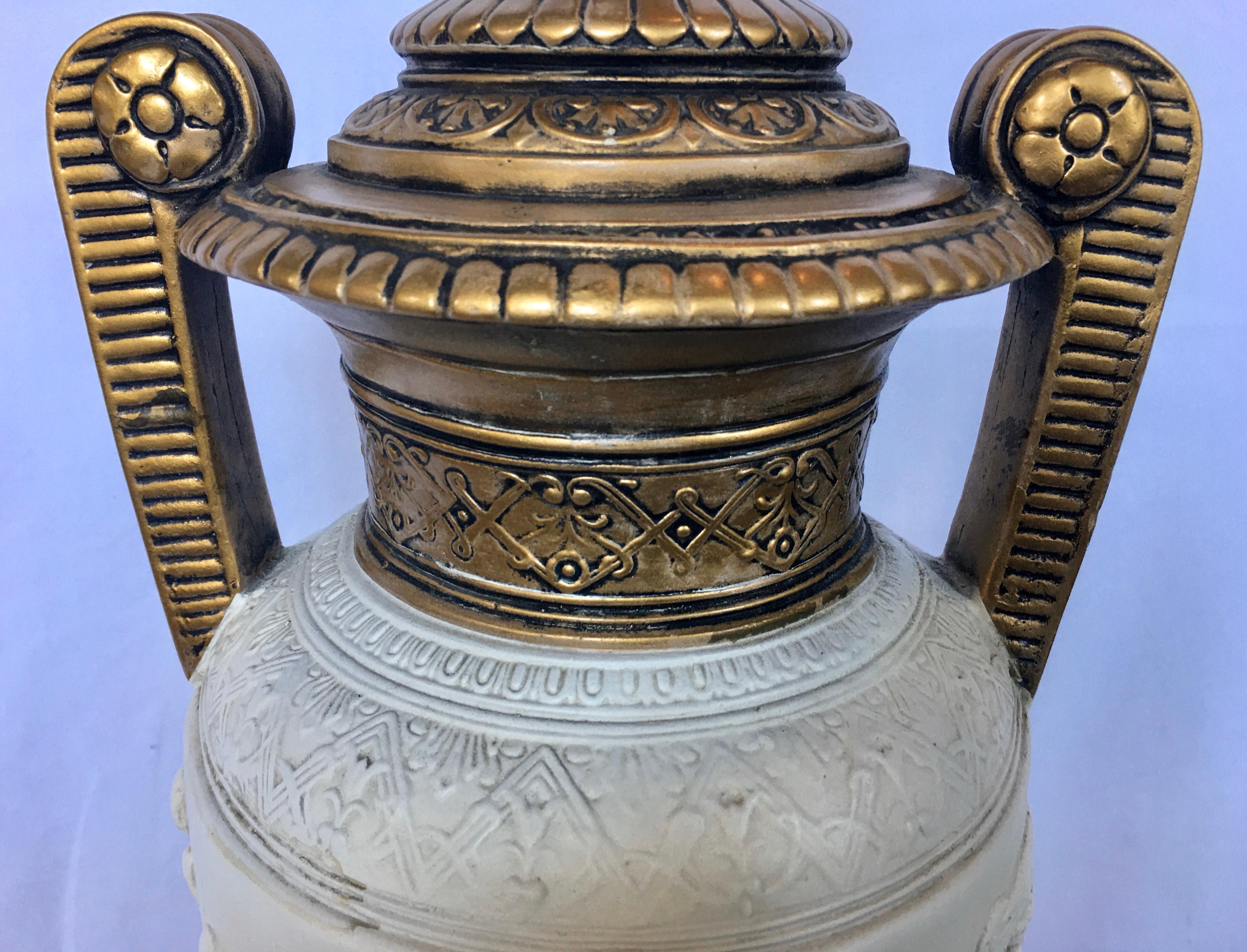 Tall Neoclassical Style Figure Handled Urn Table Lamp 5