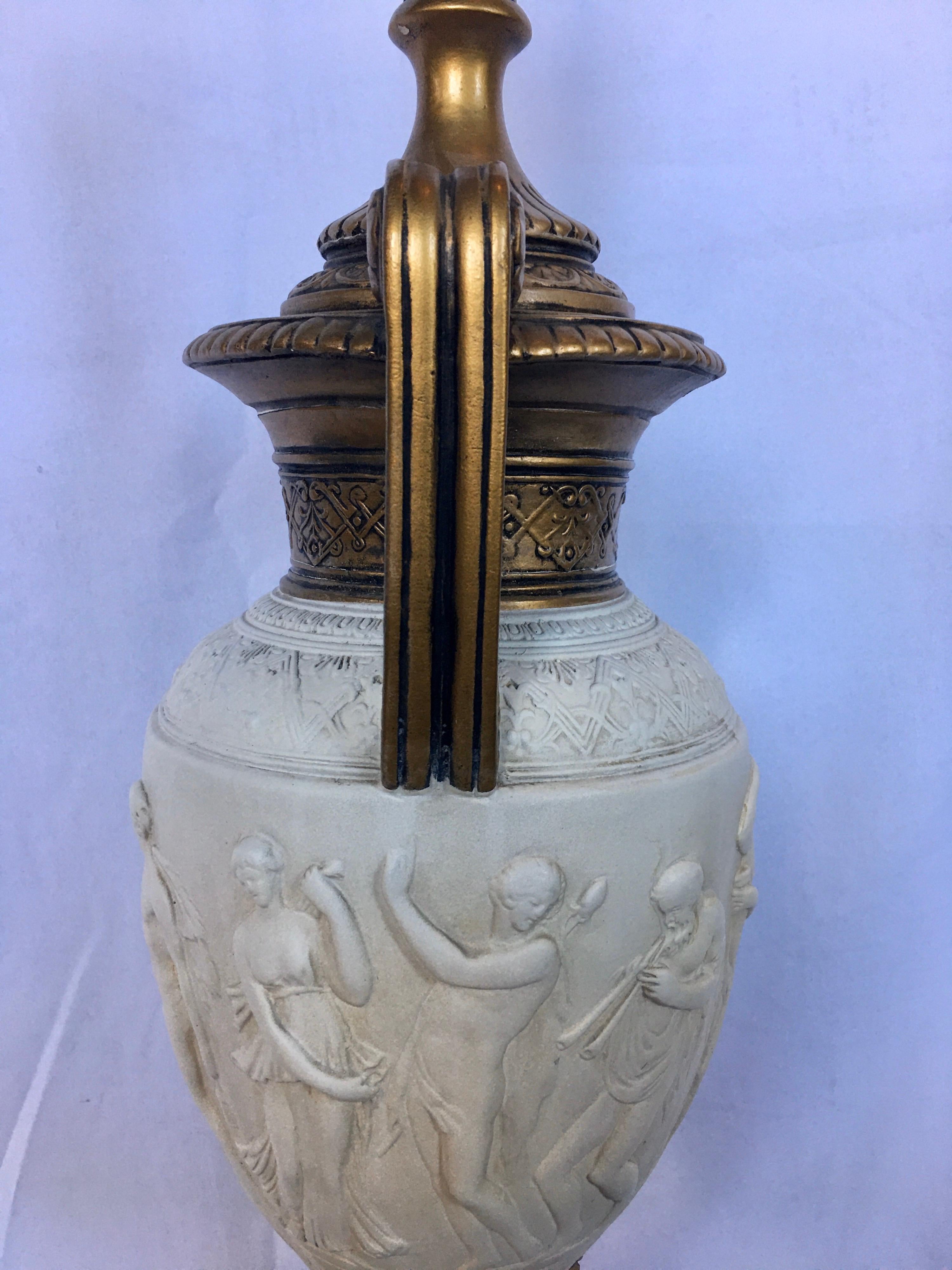 Tall Neoclassical Style Figure Handled Urn Table Lamp 6