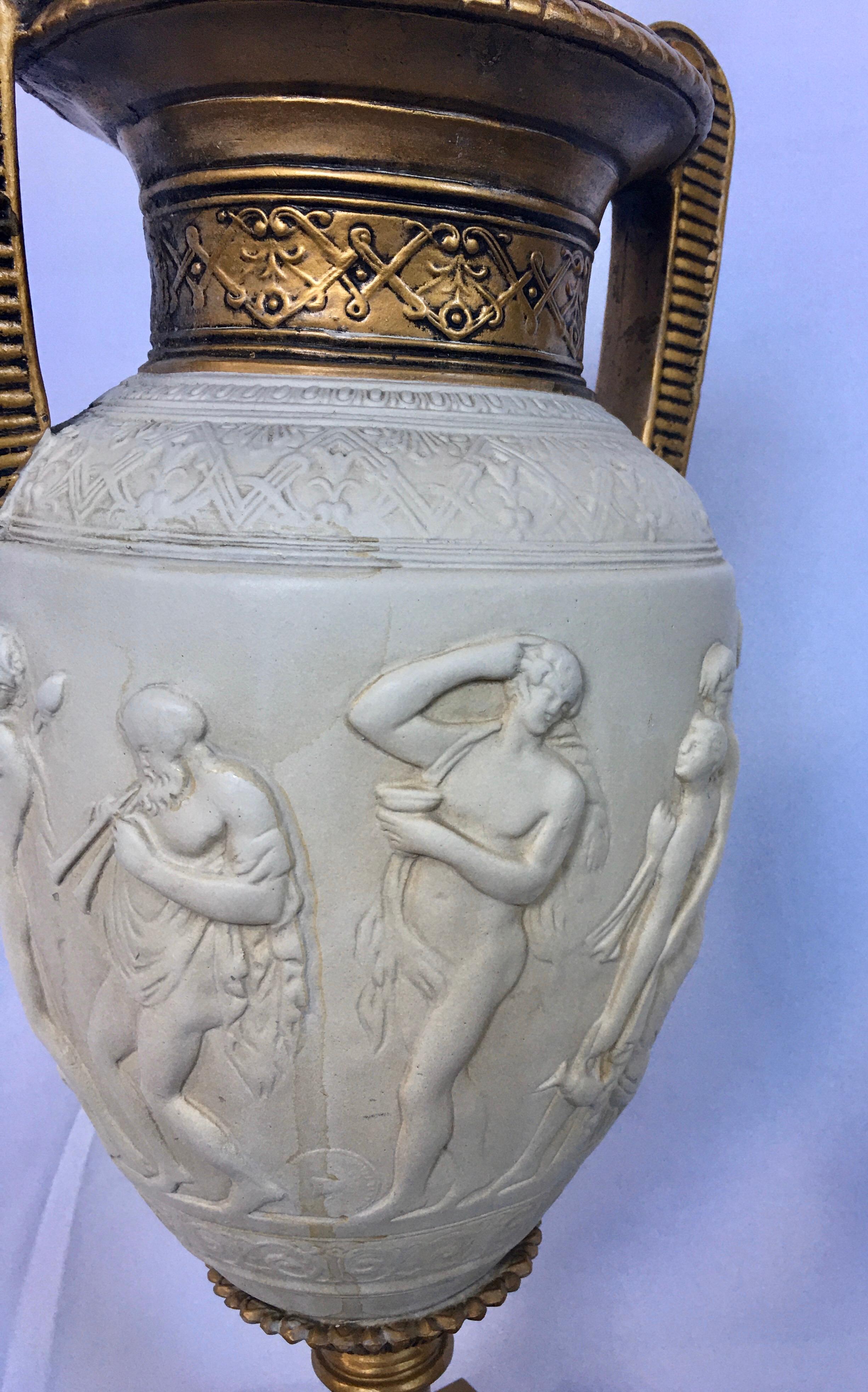 Tall Neoclassical Style Figure Handled Urn Table Lamp 8