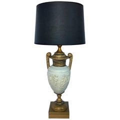 Tall Neoclassical Style Figure Handled Urn Table Lamp