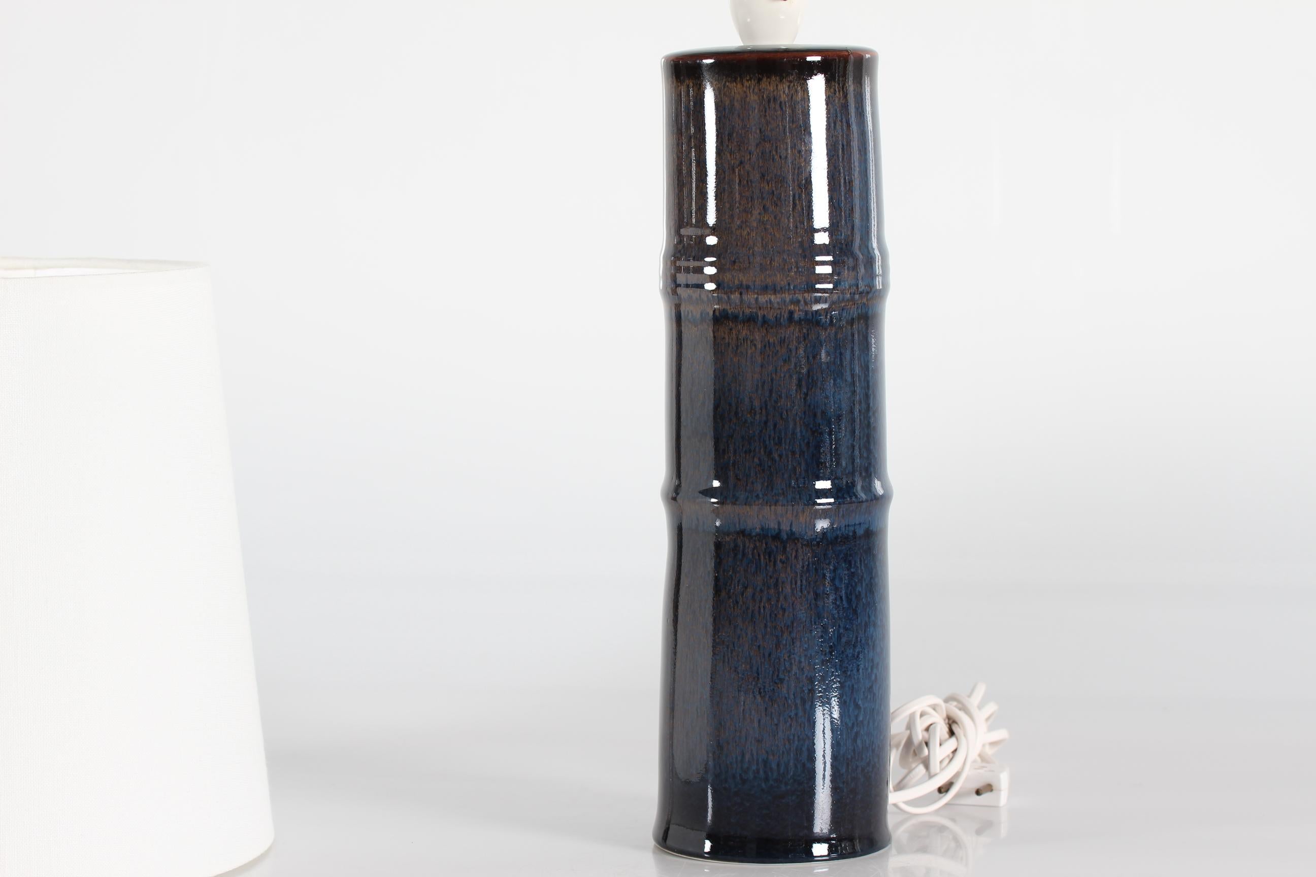 Tall Night Blue Carl-Harry Staalhane Table Lamp by Rörstrand in Sweden, 1960s For Sale 3