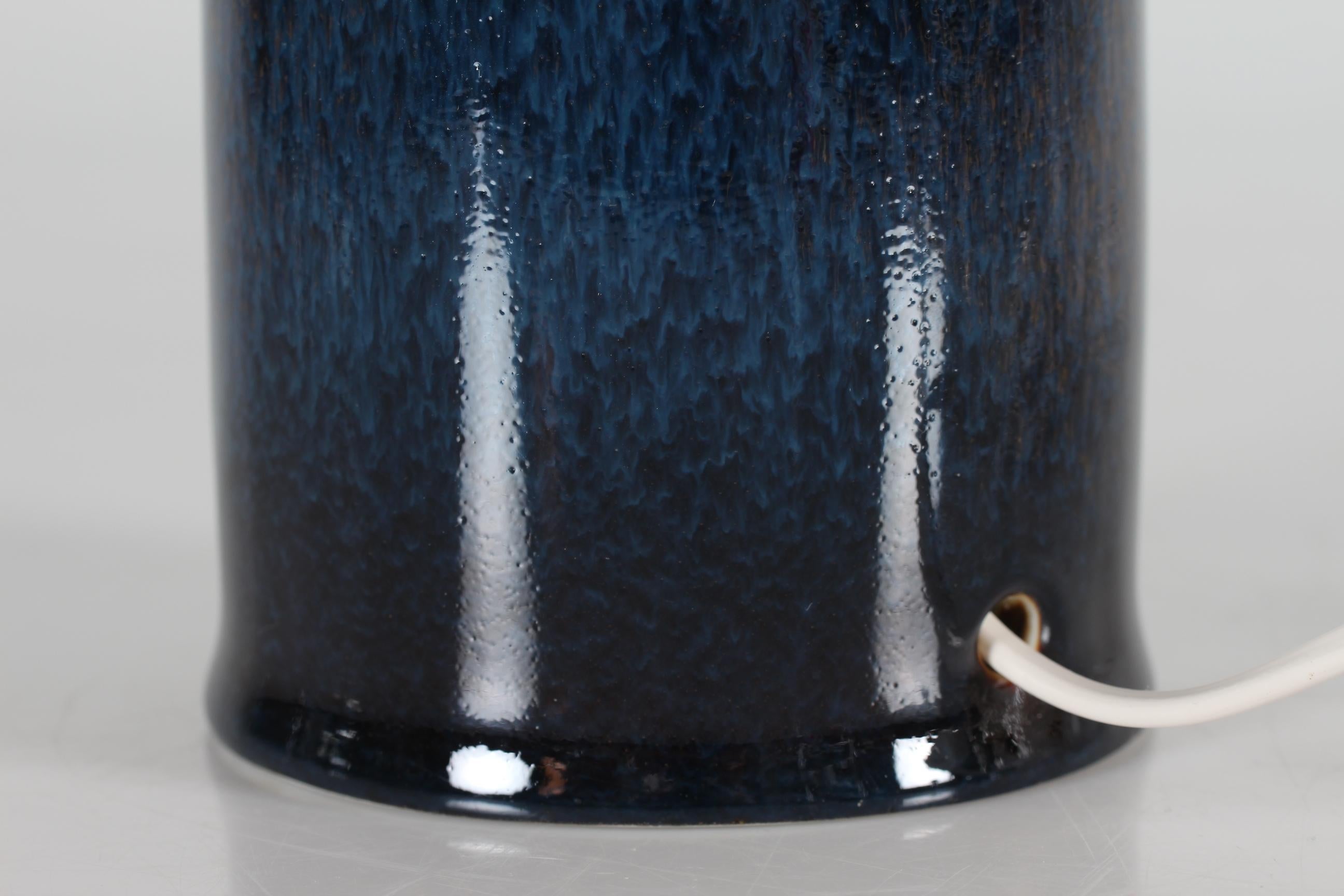 Swedish Tall Night Blue Carl-Harry Staalhane Table Lamp by Rörstrand in Sweden, 1960s For Sale