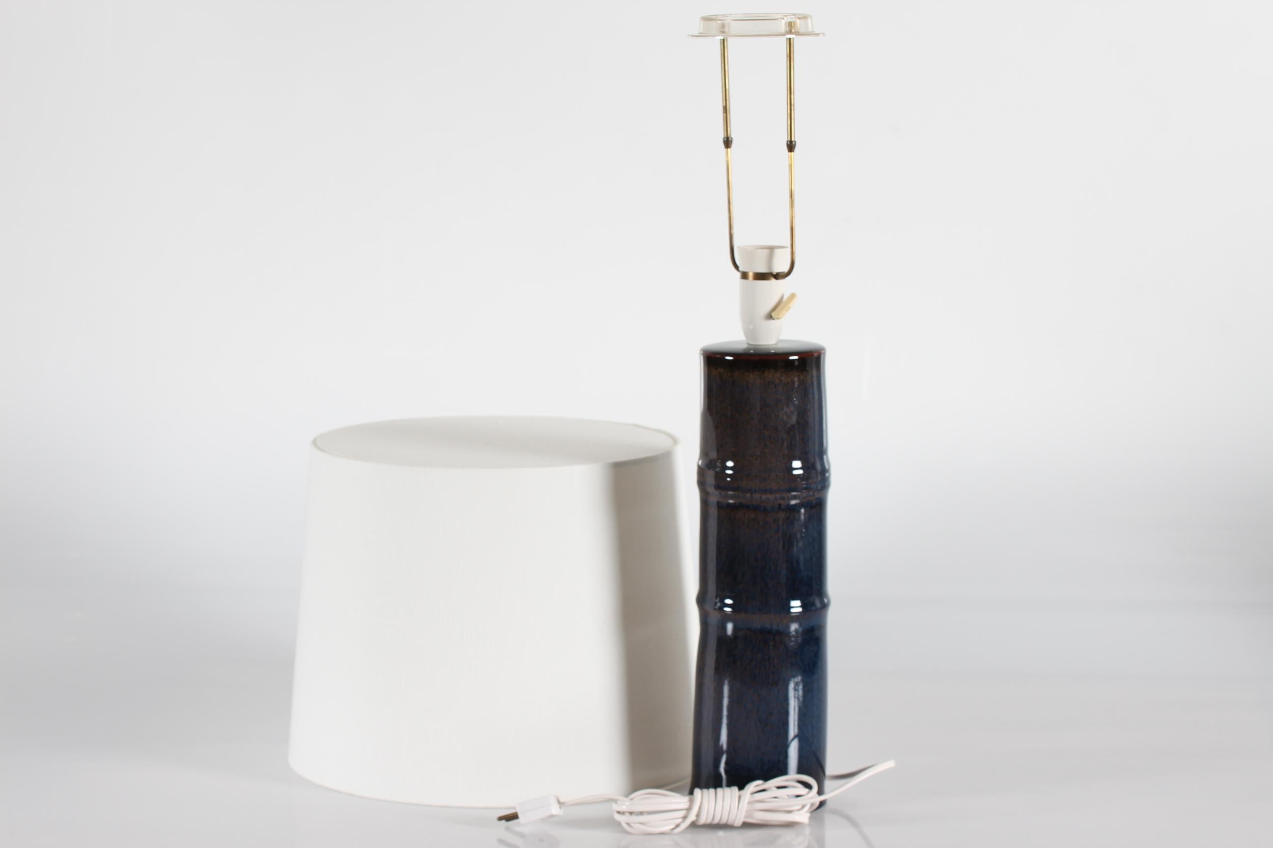 Tall Night Blue Carl-Harry Staalhane Table Lamp by Rörstrand in Sweden, 1960s In Good Condition For Sale In Aarhus C, DK