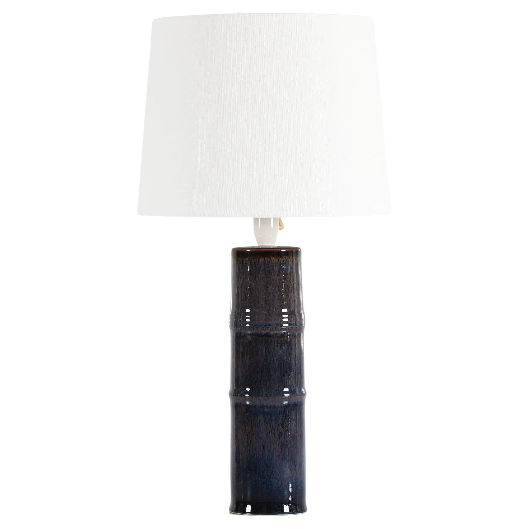 Tall Night Blue Carl-Harry Staalhane Table Lamp by Rörstrand in Sweden, 1960s For Sale