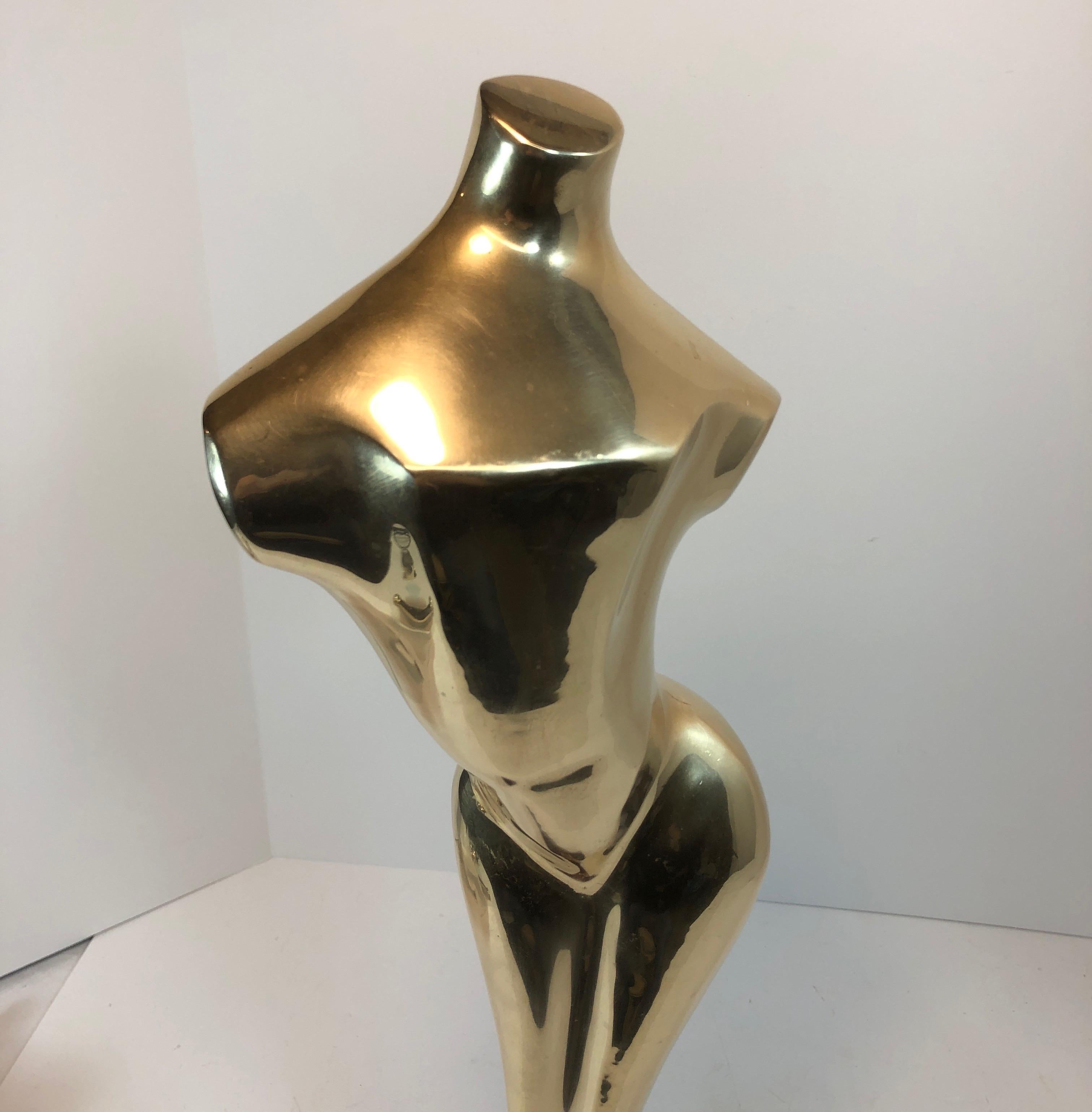 Tall Nude Curvy Female Brass Sculpture 6