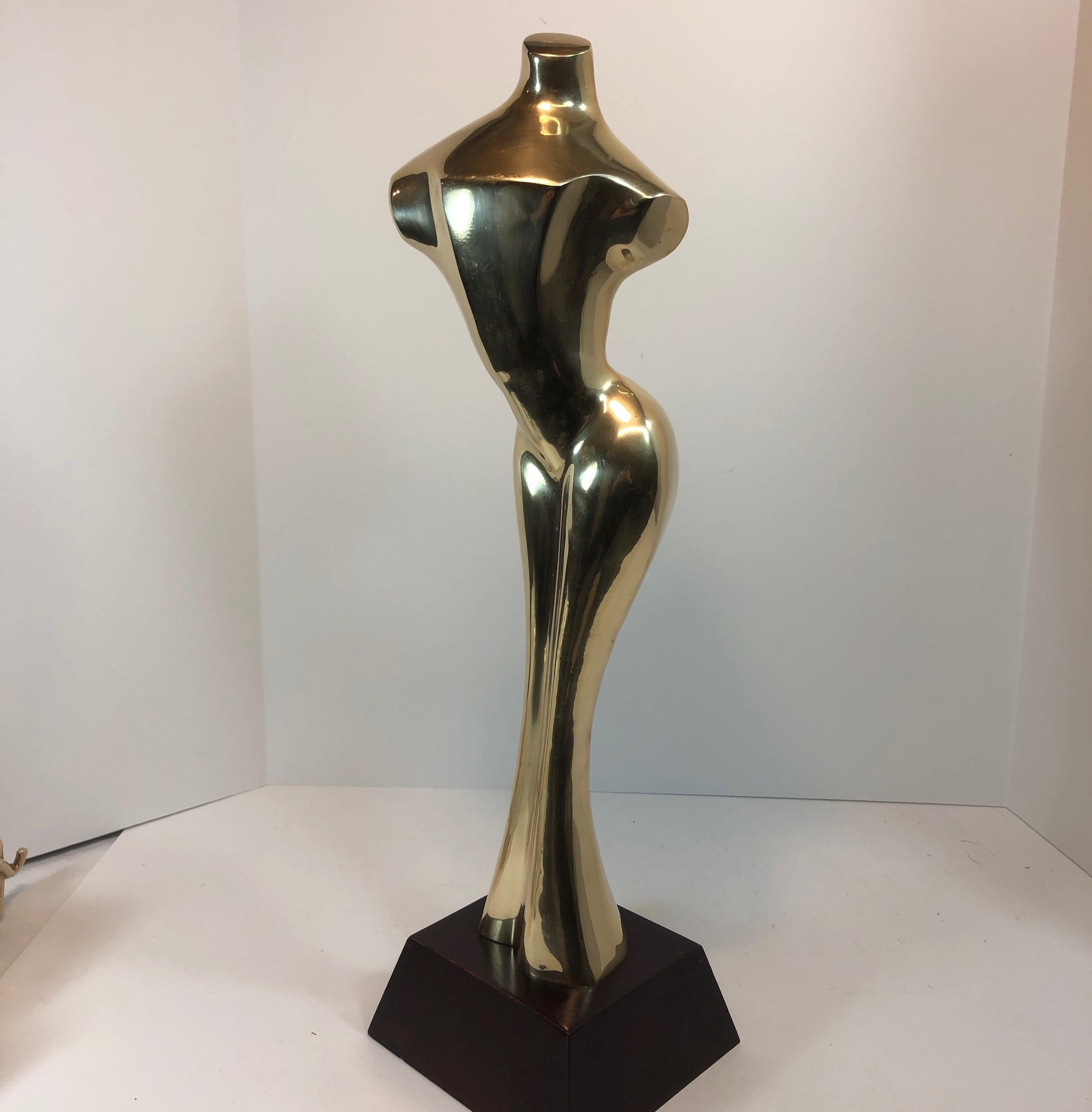 Tall Nude Curvy Female Brass Sculpture 8