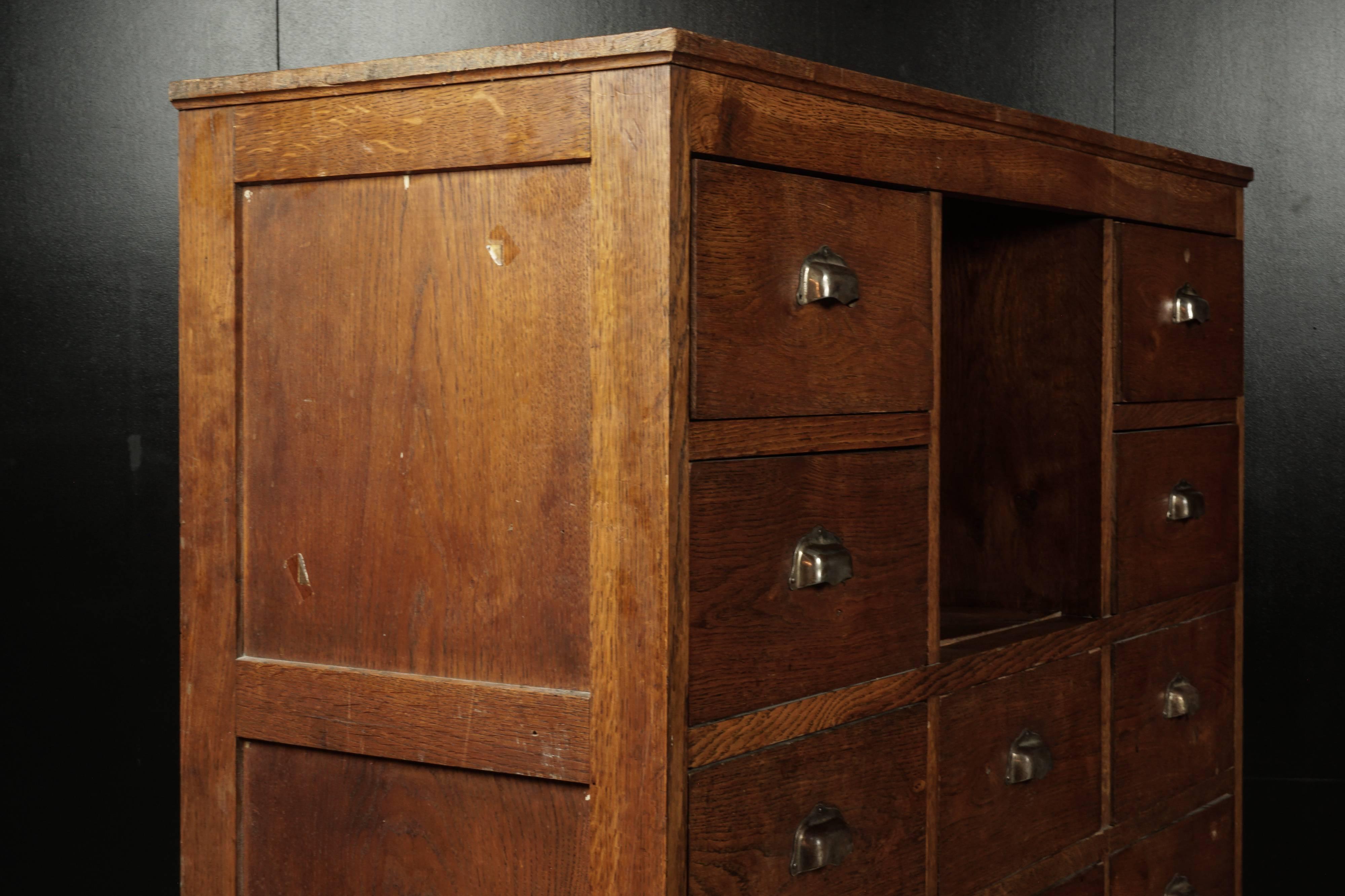 tall oak chest of drawers