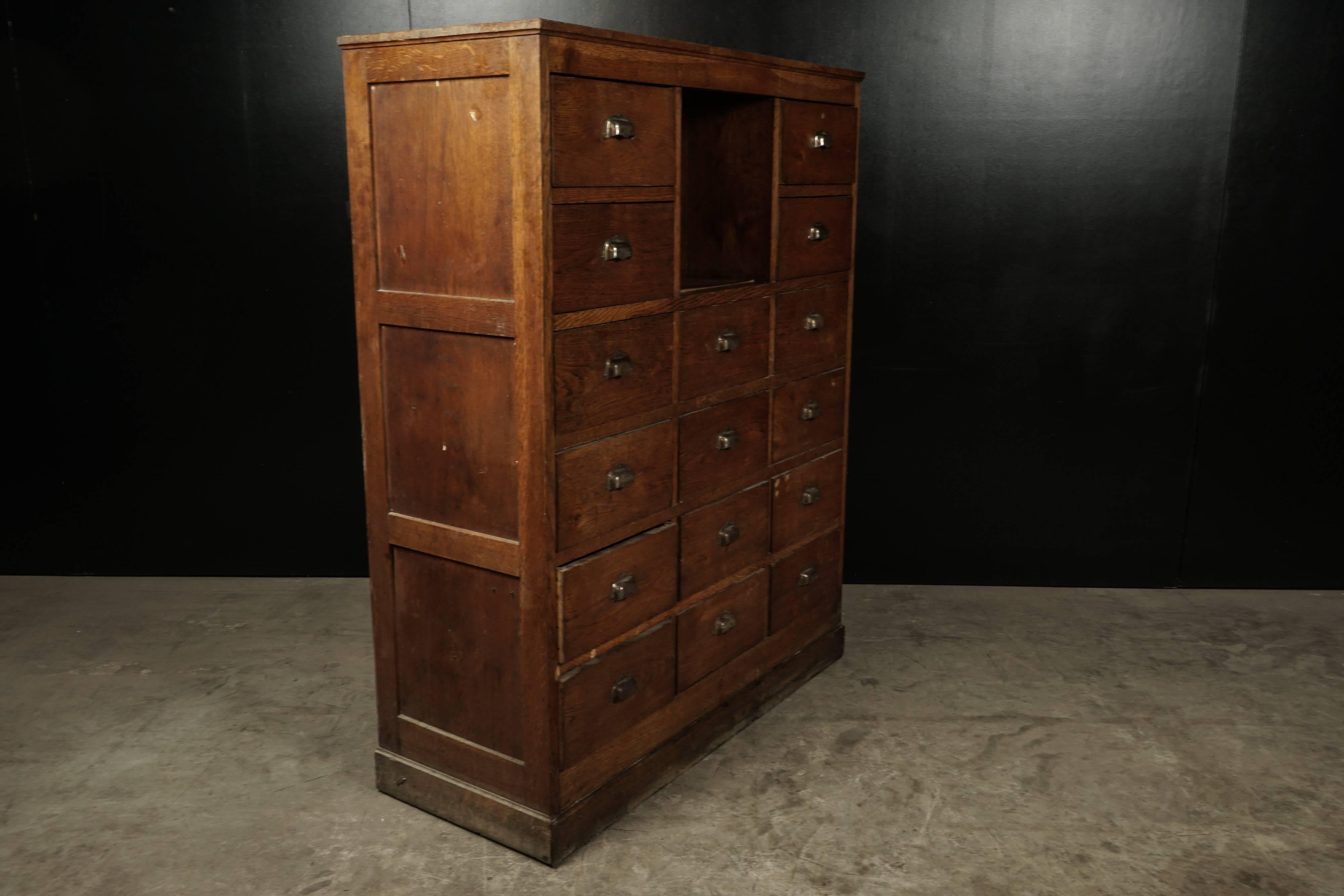European Tall Oak Chest of Drawers from France, circa 1940