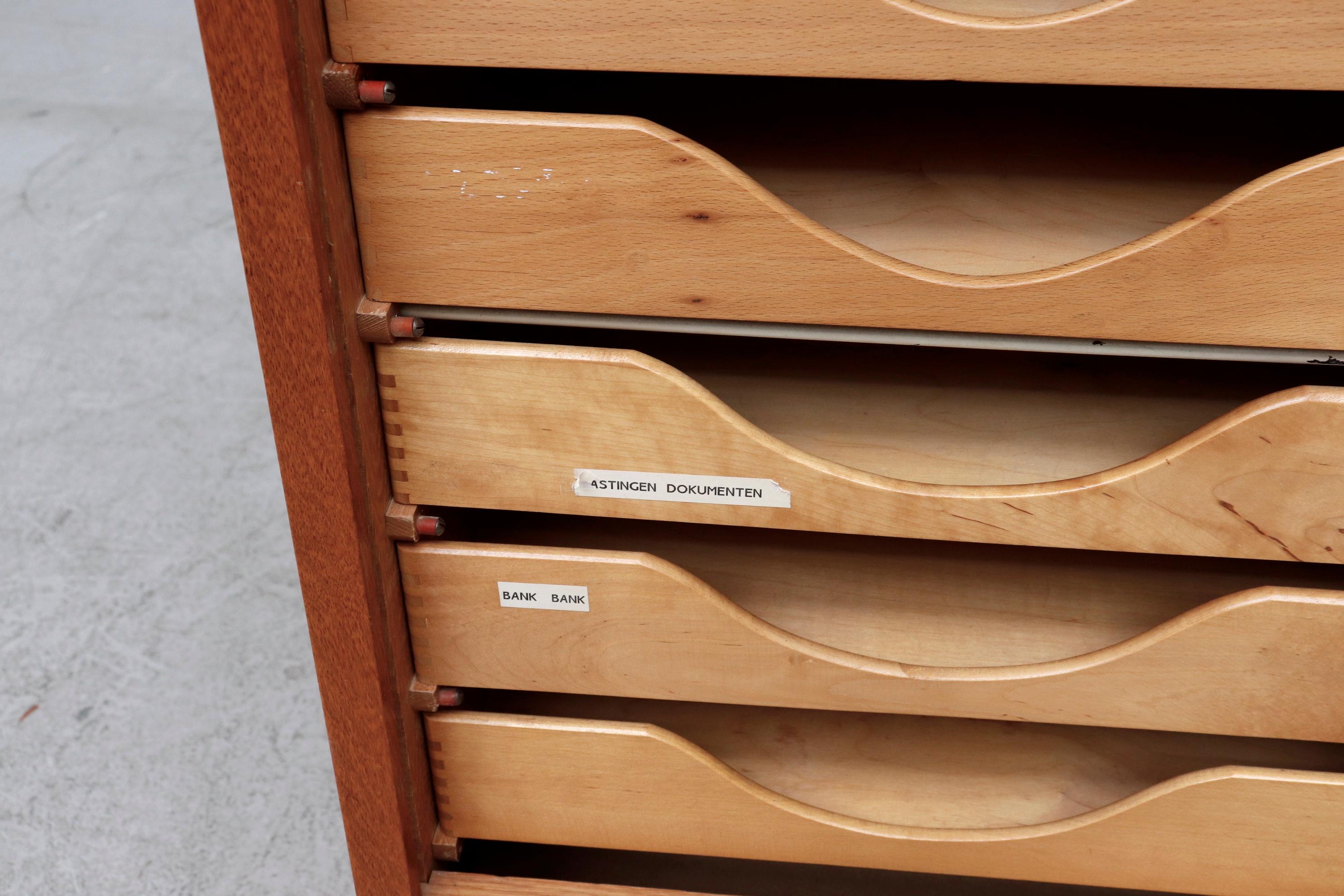 Tall Oak Eeka File Cabinet with Tambourd Door 1