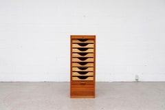 Tall Oak Eeka File Cabinet with Tambourd Door