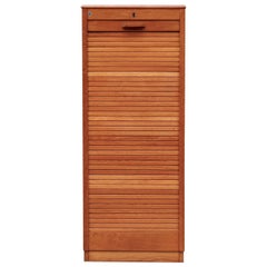 Tall Oak Eeka File Cabinet with Tambourd Door