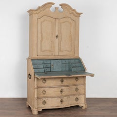 Tall Oak Secretary Bureau from Sweden, circa 1800-20