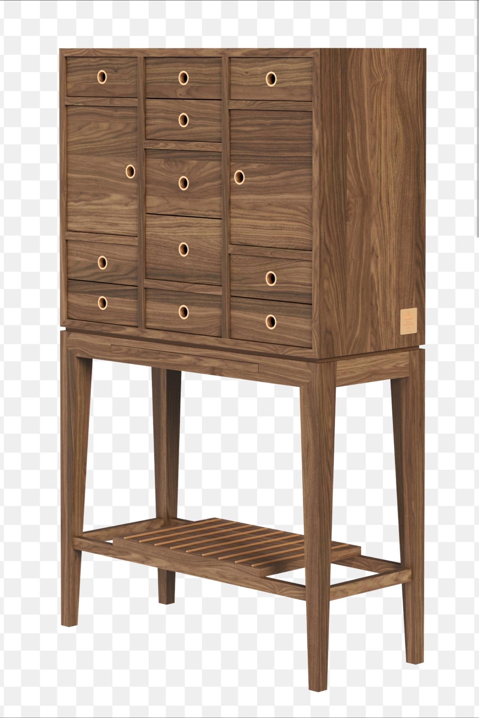 Contemporary Tall Oak Sideboard Cabinet For Sale