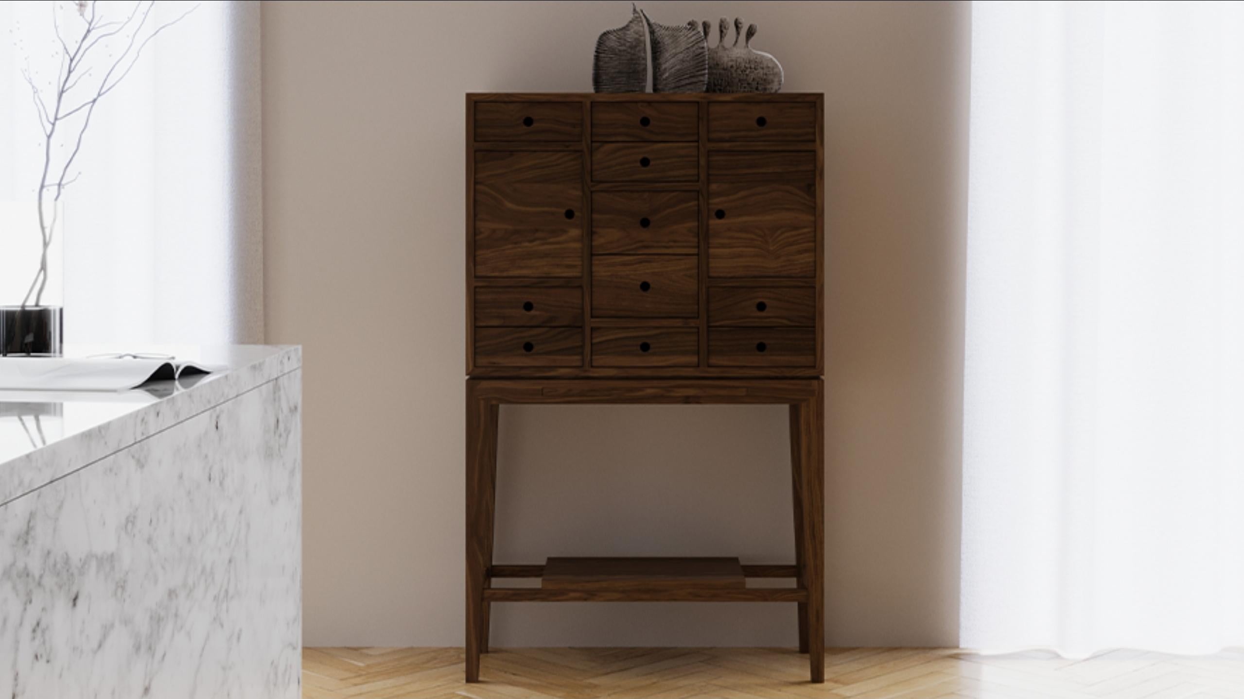 Tall Oak Sideboard Cabinet For Sale 2