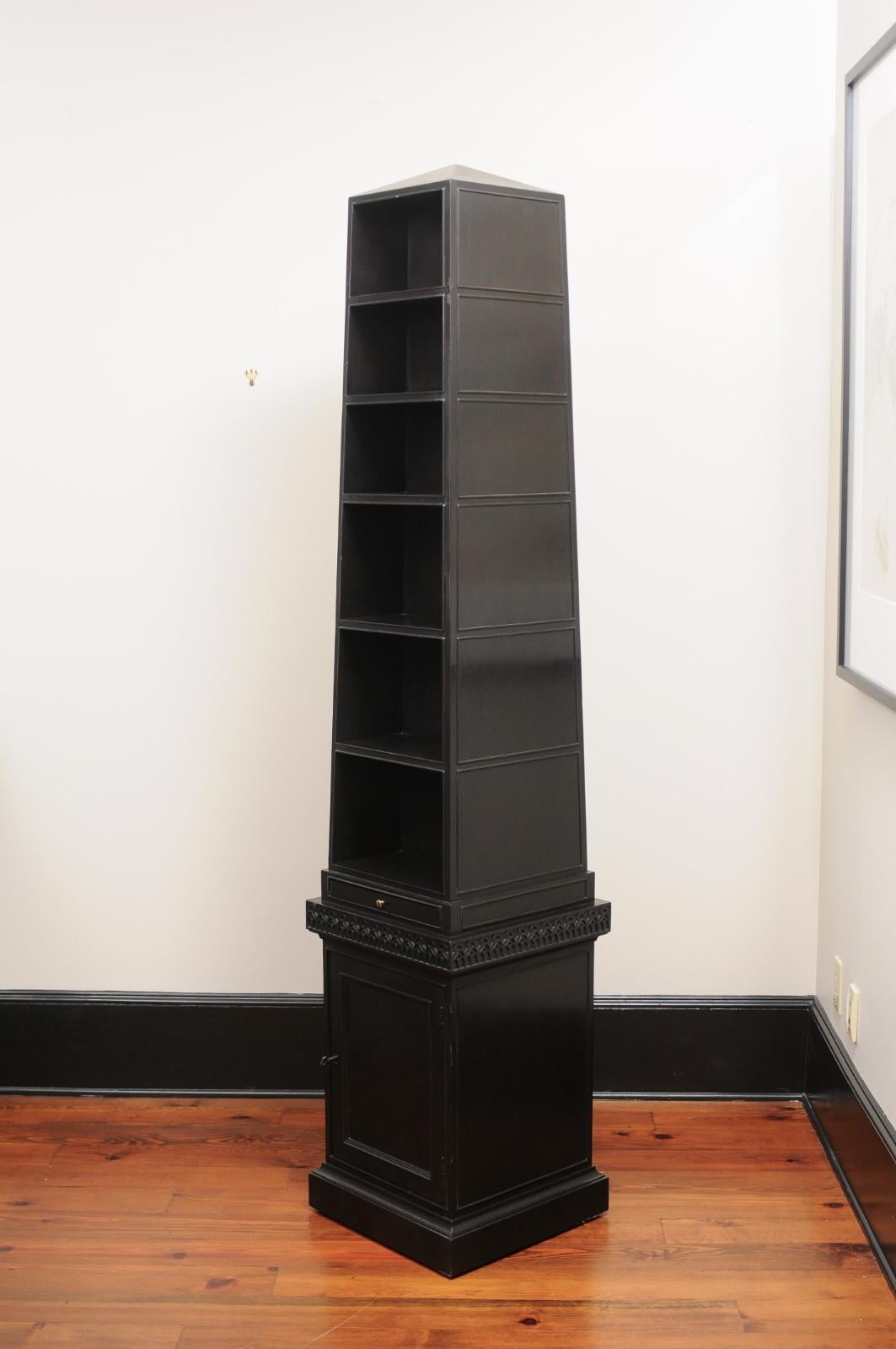 Tall Obelisk Bookcase by Baker 4