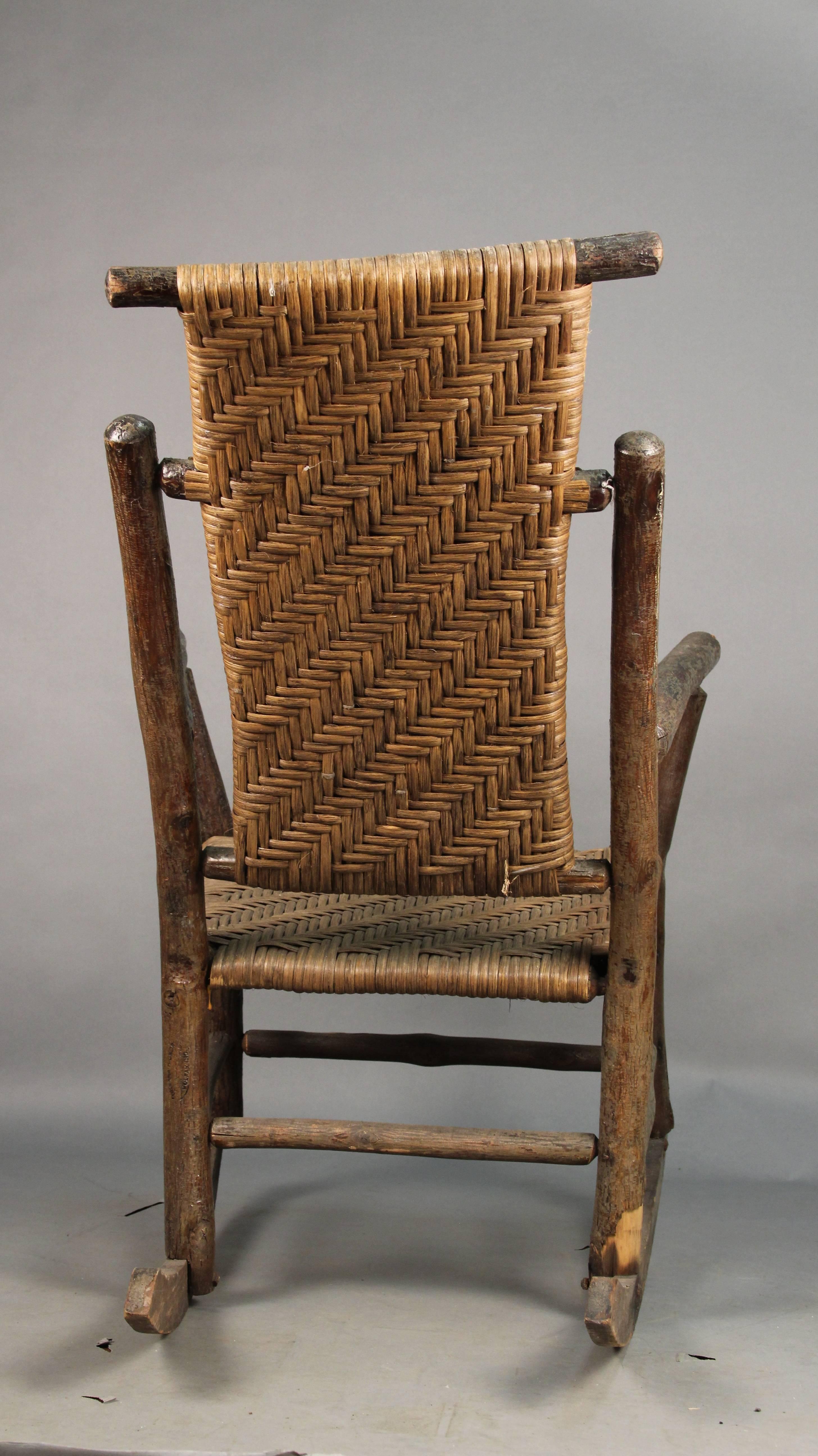 Arts and Crafts Tall Old Hickory Rocker Perfect for Cabins and Cottages