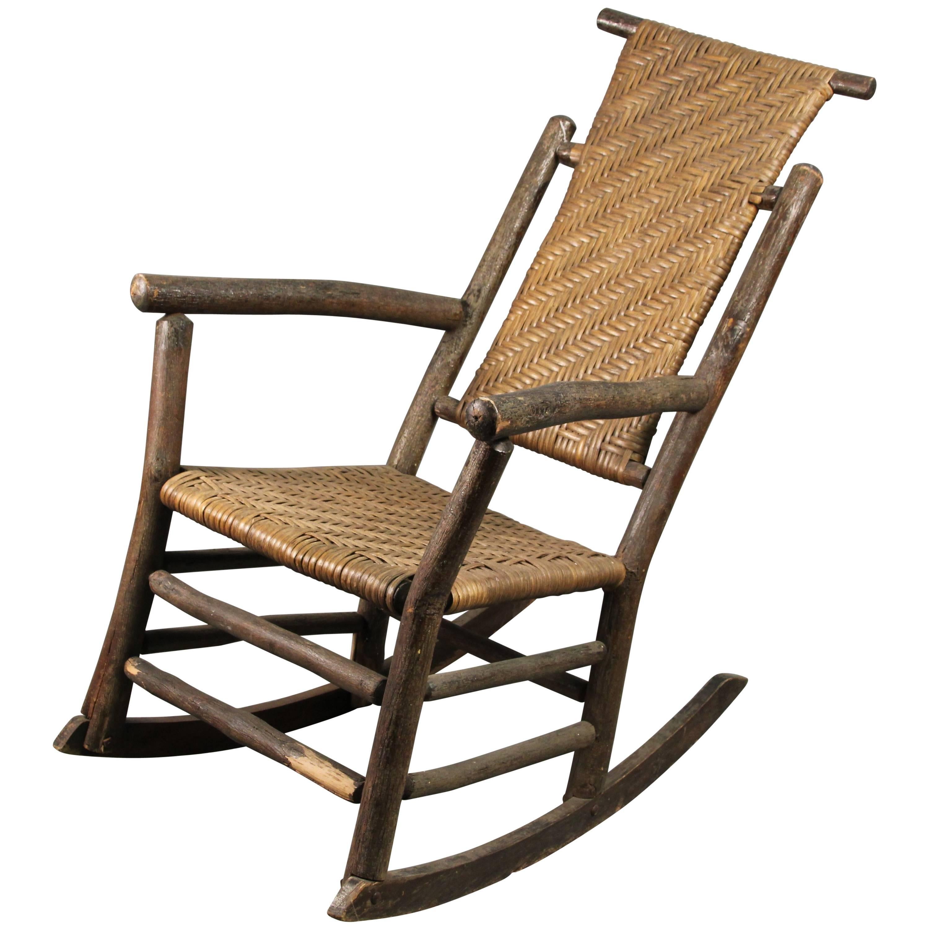 Tall Old Hickory Rocker Perfect for Cabins and Cottages