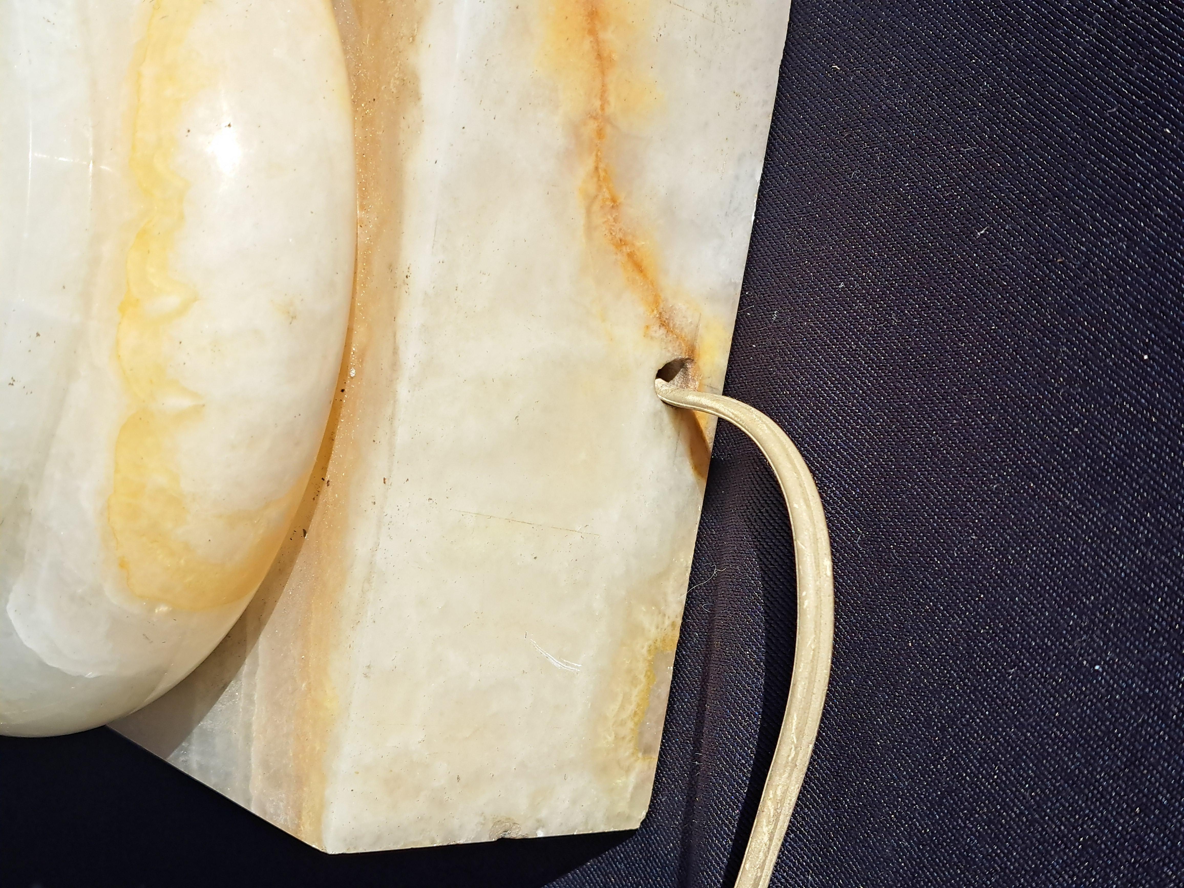 Coppia di lampade alte in onice/labastro in vendita 9