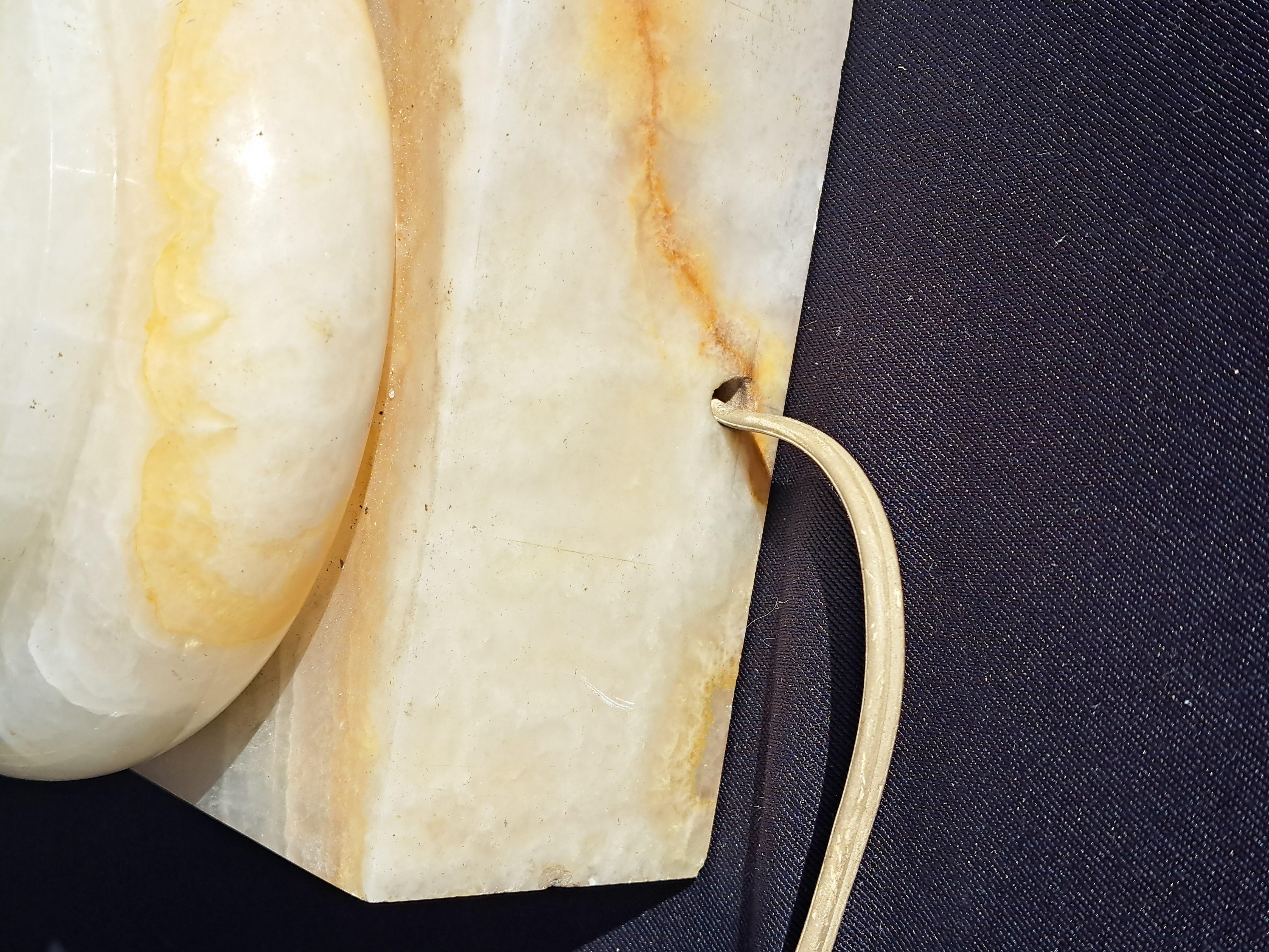 Coppia di lampade alte in onice/labastro in vendita 10