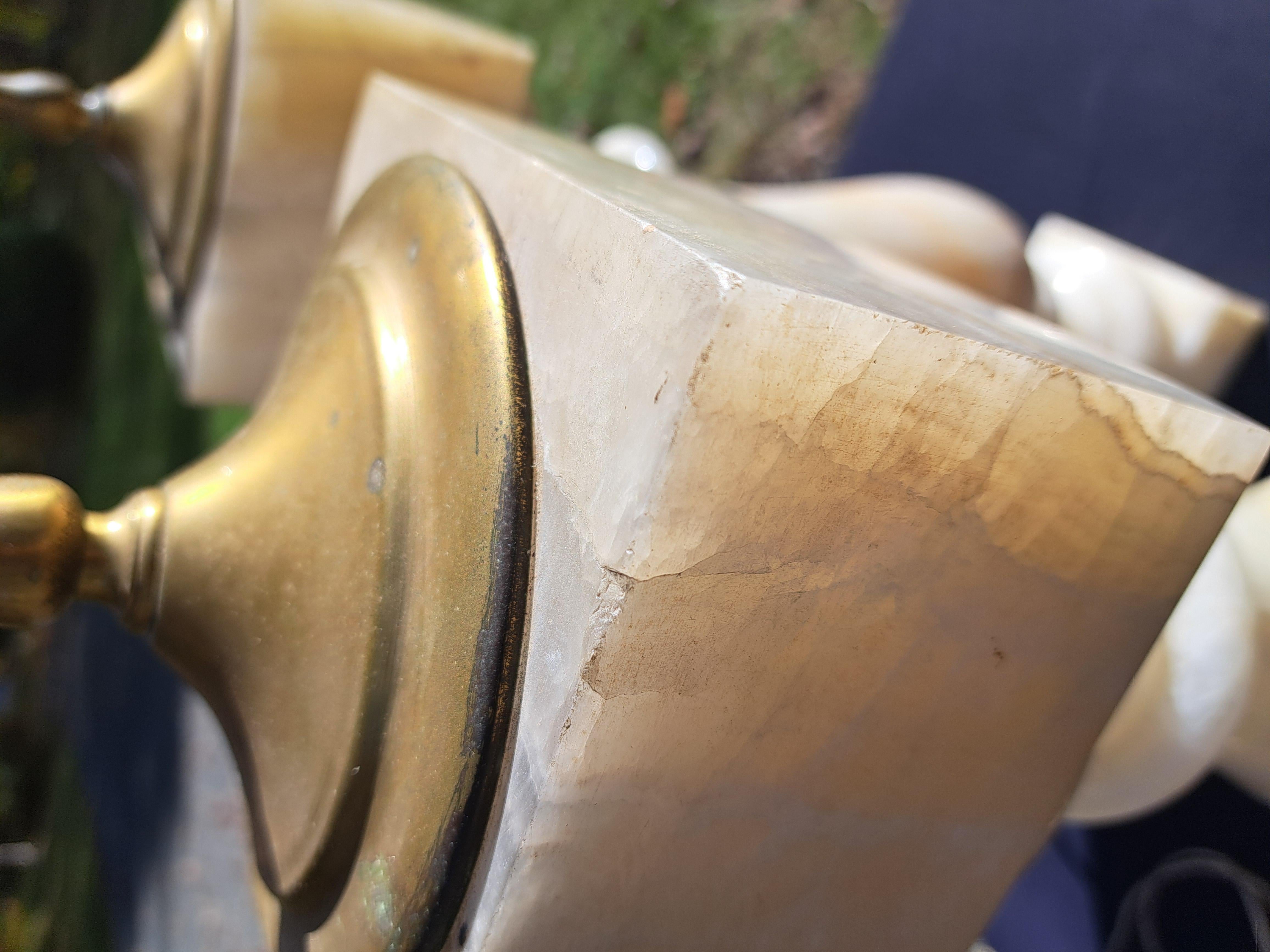 Coppia di lampade alte in onice/labastro in vendita 12