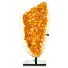 Tall Orange Citrine Cluster with High-Grade Orange Citrine Druzy, Crystal Decor