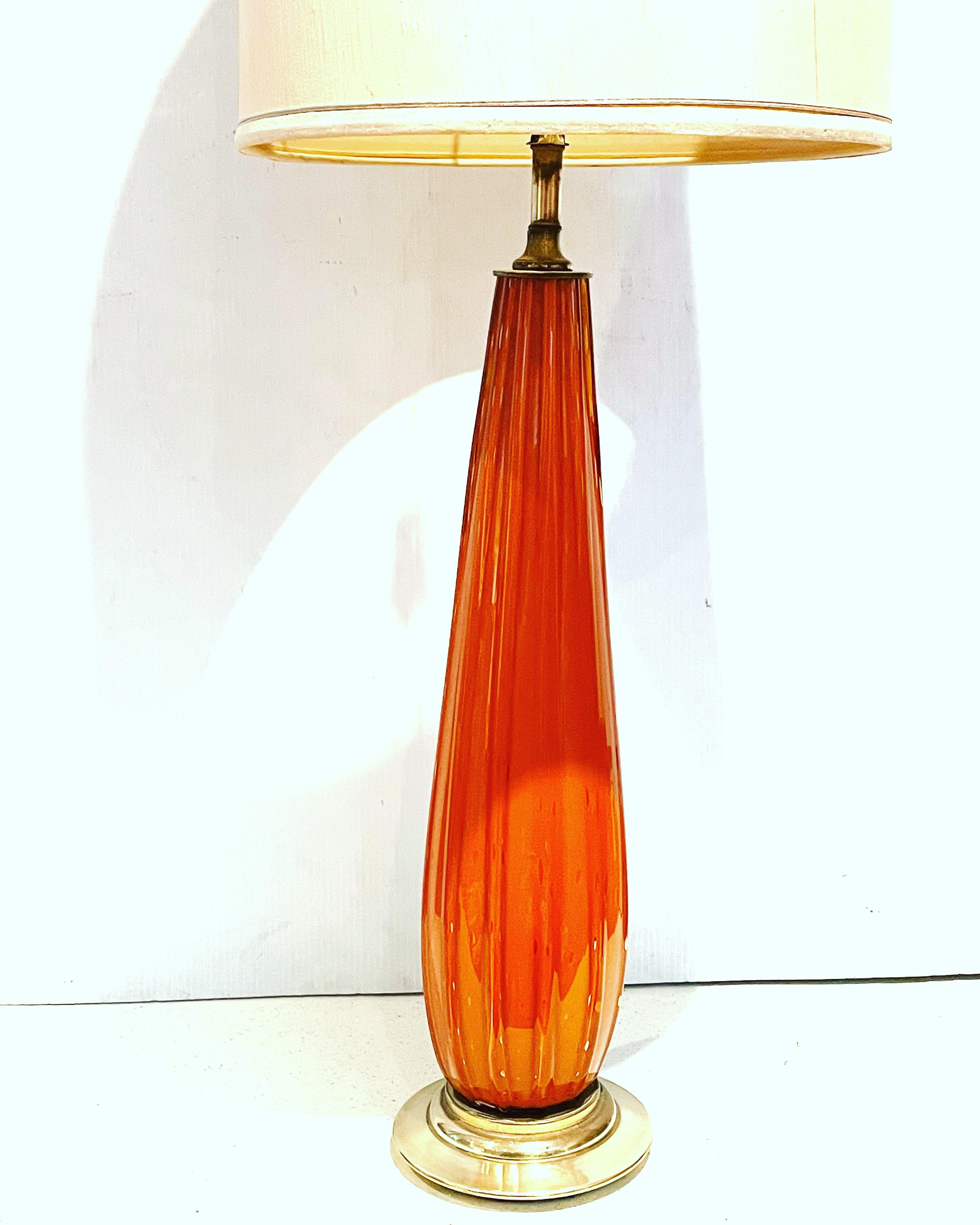 tall orange lamp