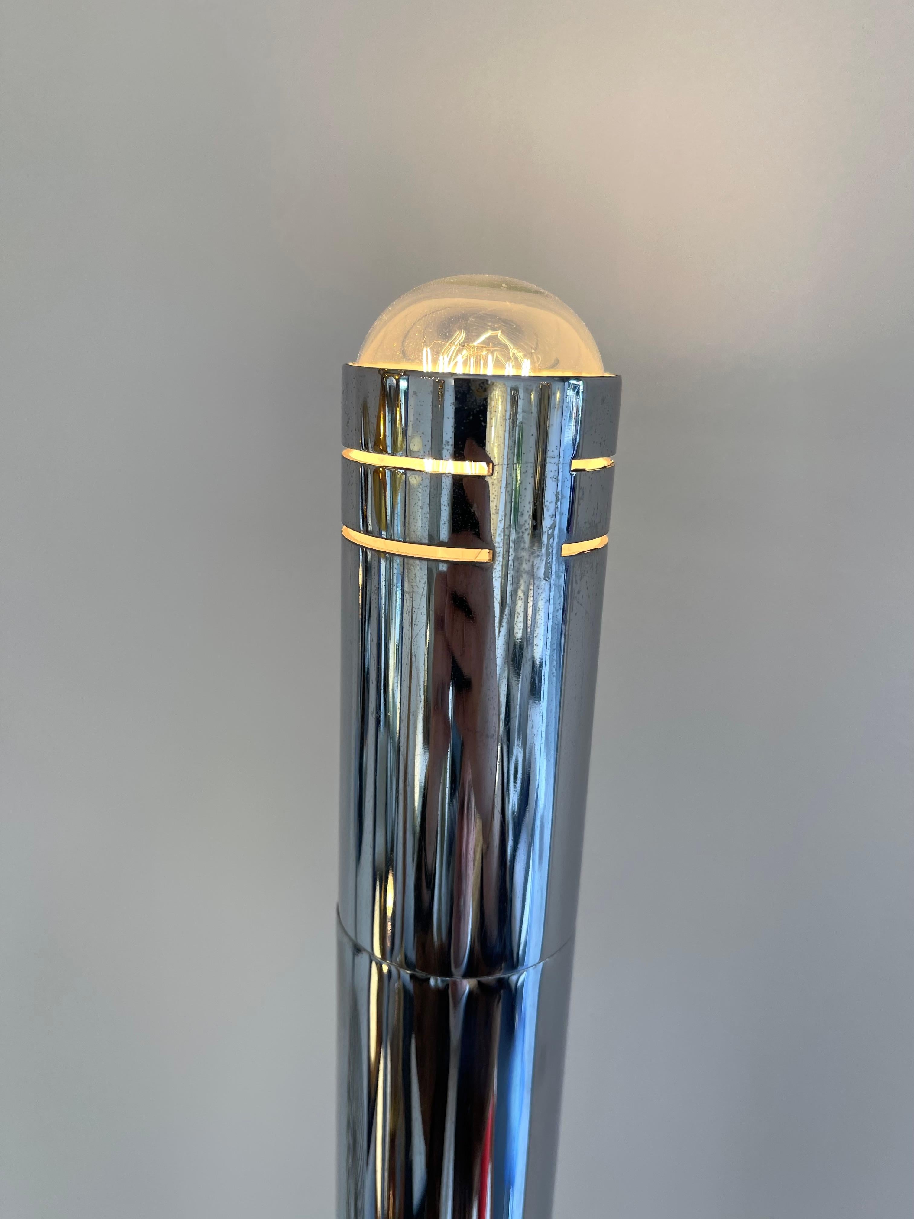 Space Age Tall Organ Modular Tube Metal Chrome Floor Lamp by Reggiani, Italy, 1970s For Sale