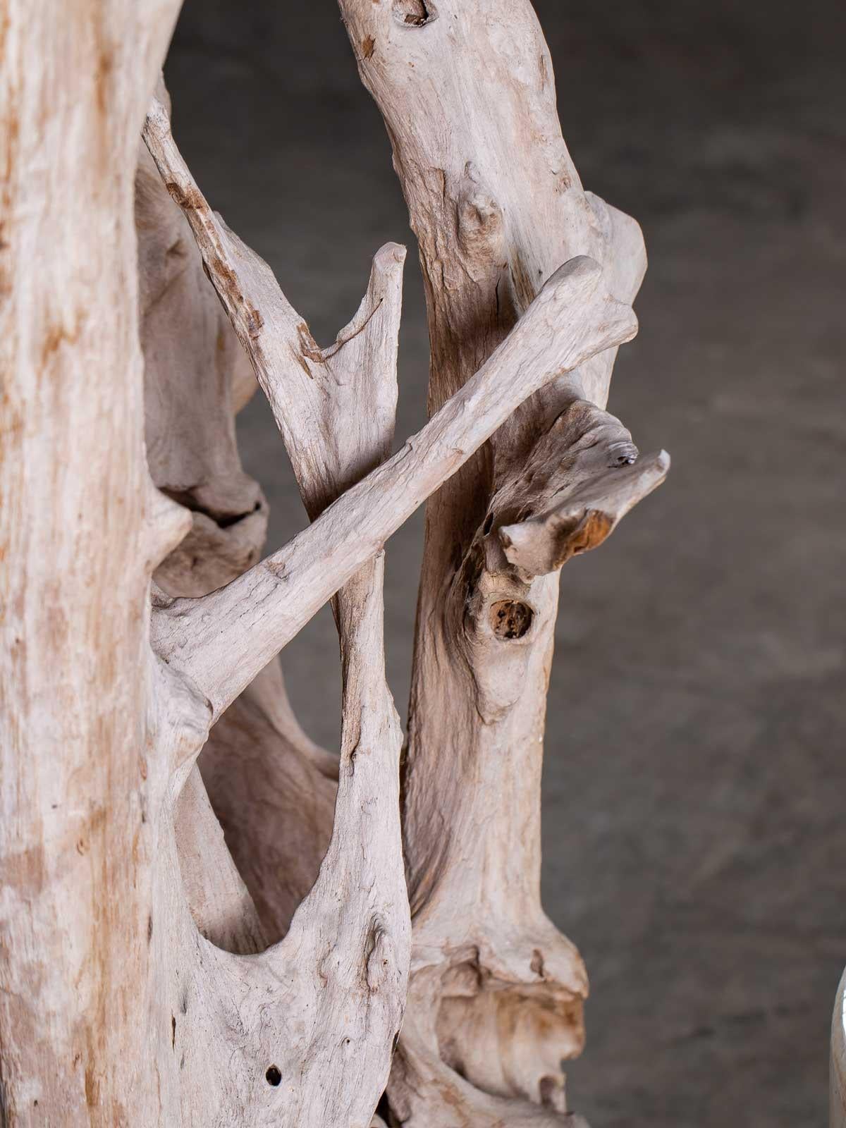 Tall Organic Modern Beach Driftwood Floor Lamp Custom Shade In New Condition For Sale In Houston, TX
