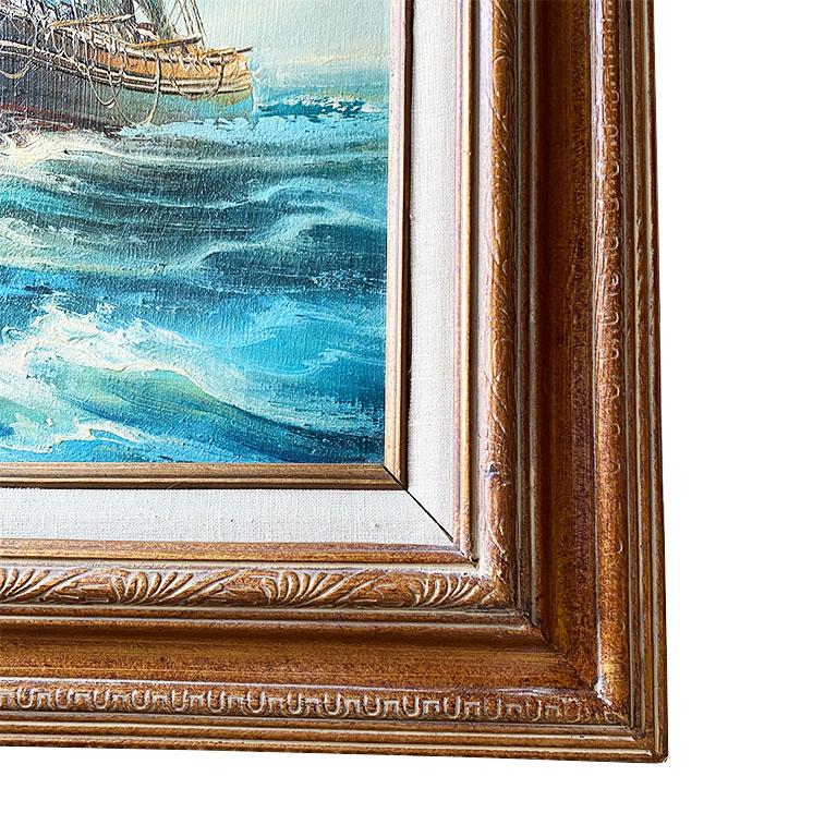 framed ship painting