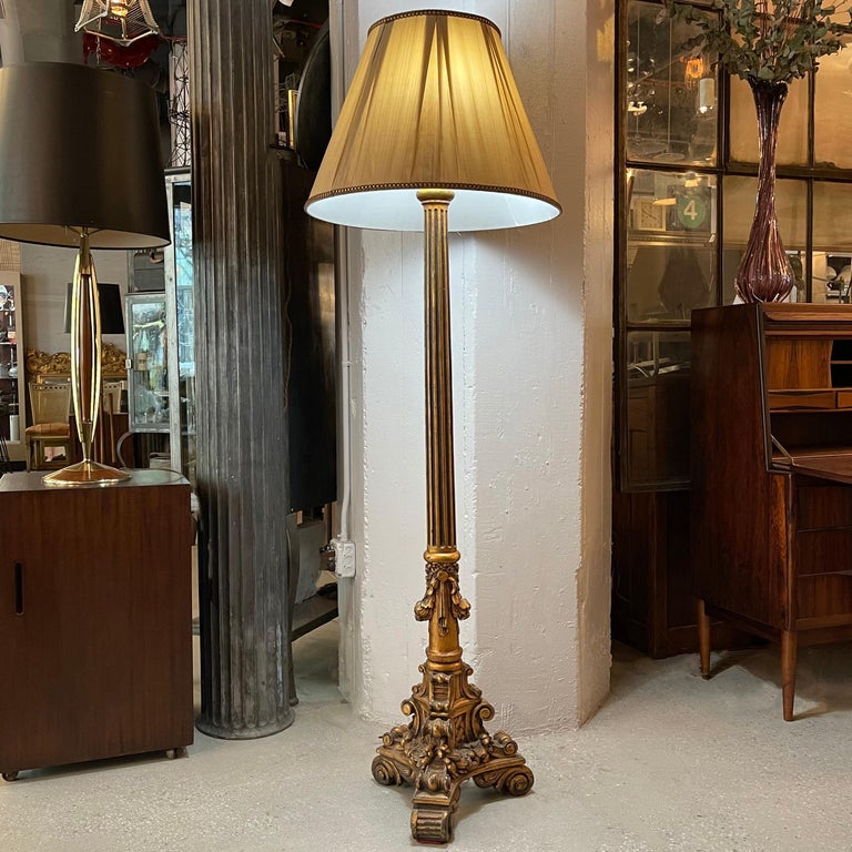 Tall Ornate Carved Gilt Composite Floor Lamp For Sale at 1stDibs ...