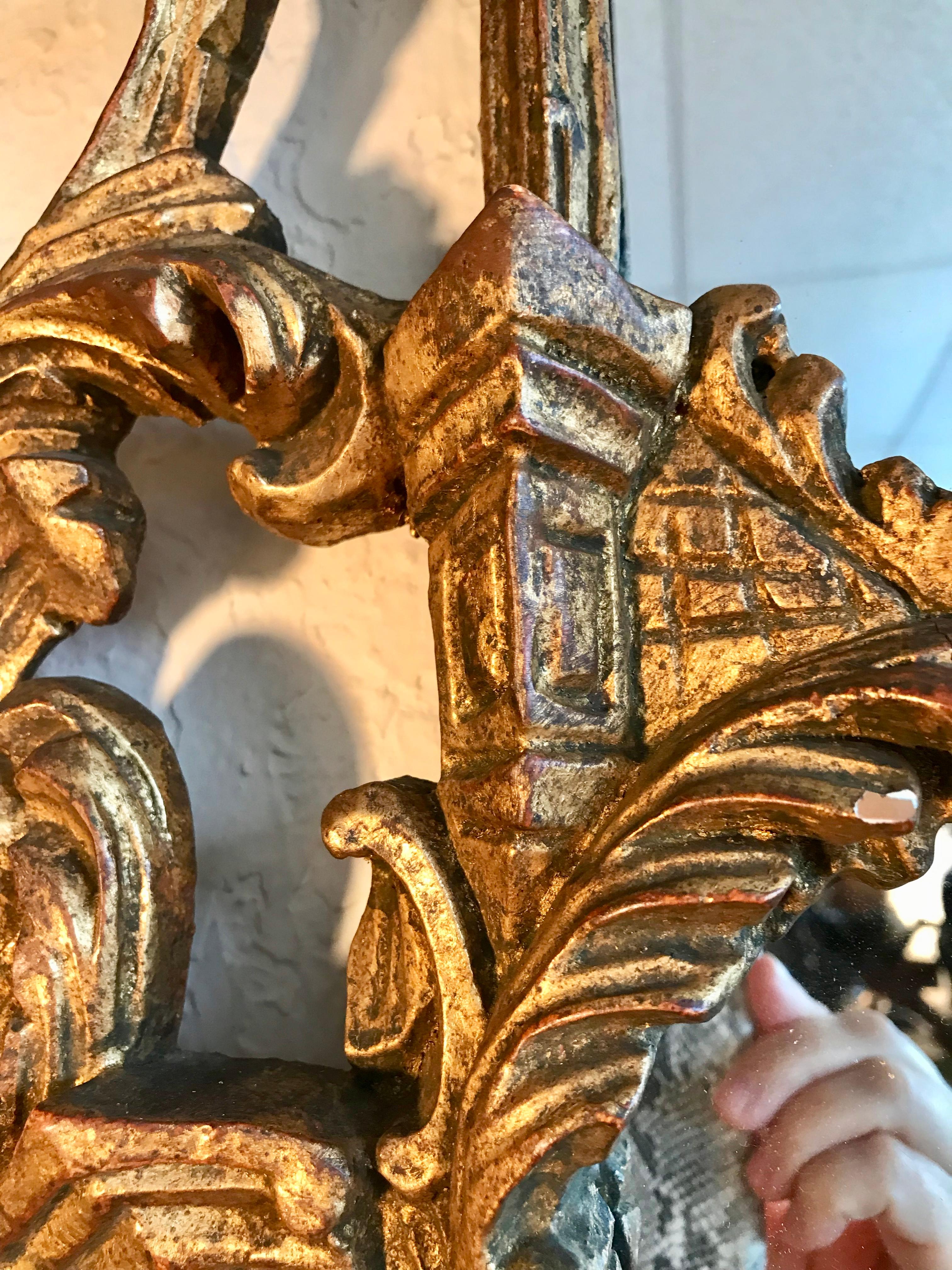 Tall Pagoda Top Chippendale Style Gilt Mirror 9