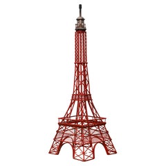 Tall Painted Decorative Steel Eifel Tower Inspired Lighthouse Sculpture or Model