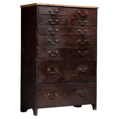 Tall Painted Pine Chest of Drawers, England, circa 1800