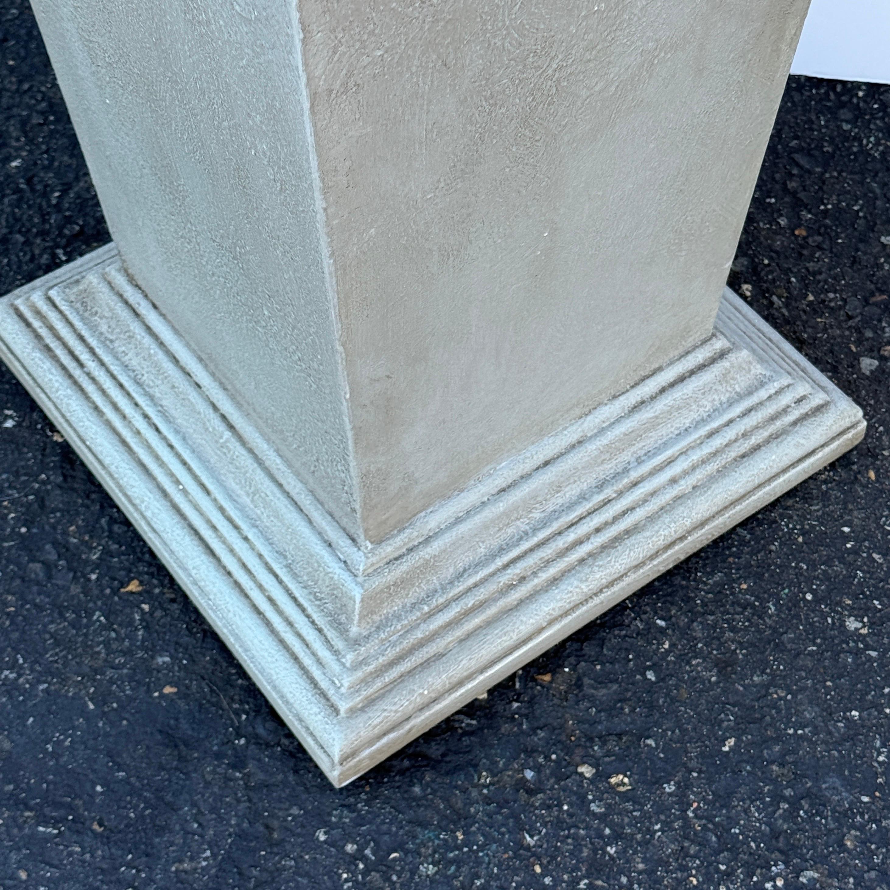 Tall Painted Wood Pedestal Statue Stand Gustavian Style For Sale 5