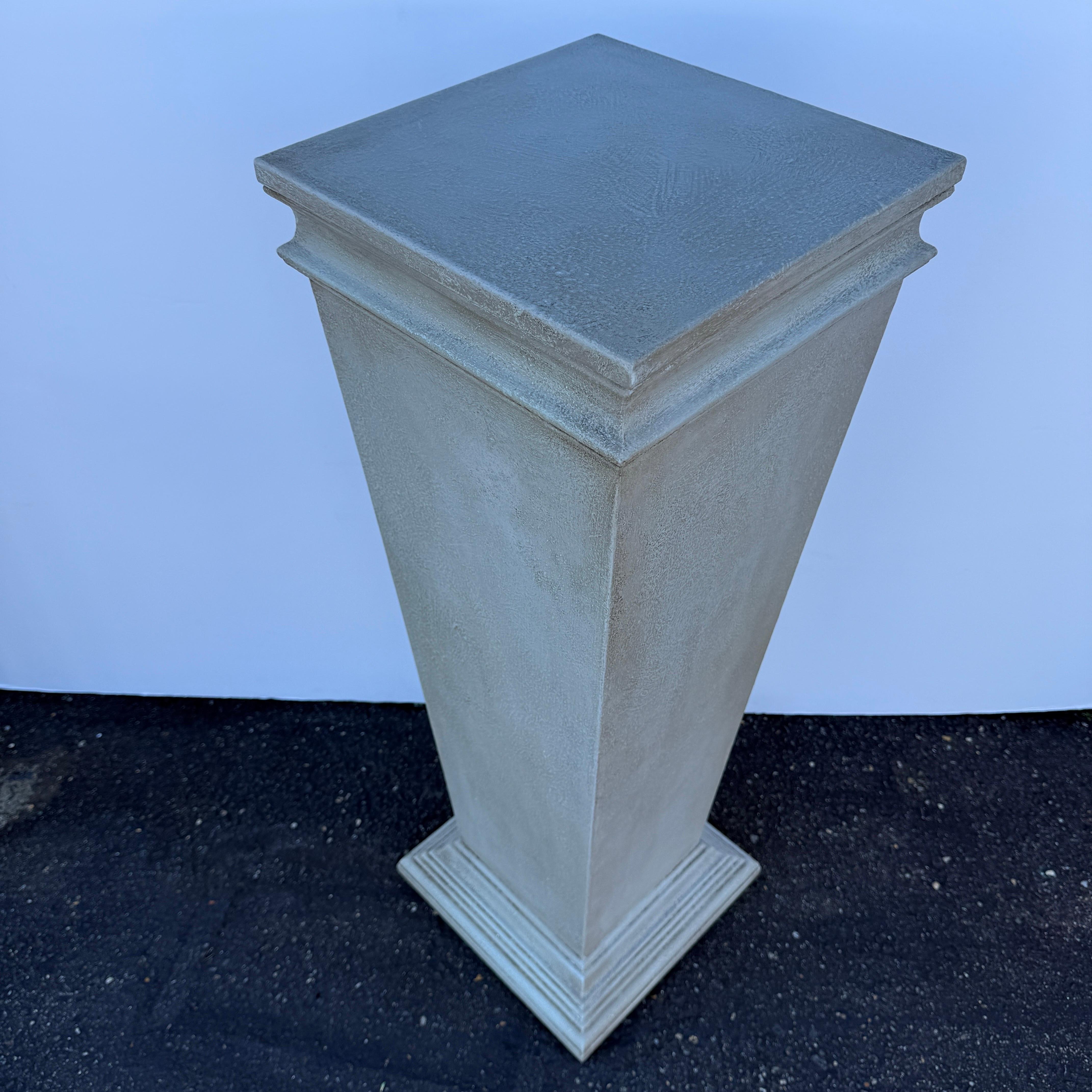 Classical Roman Tall Painted Wood Pedestal Statue Stand Gustavian Style For Sale