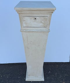Tall Painted Wood Pedestal Statue Stand Gustavian Style