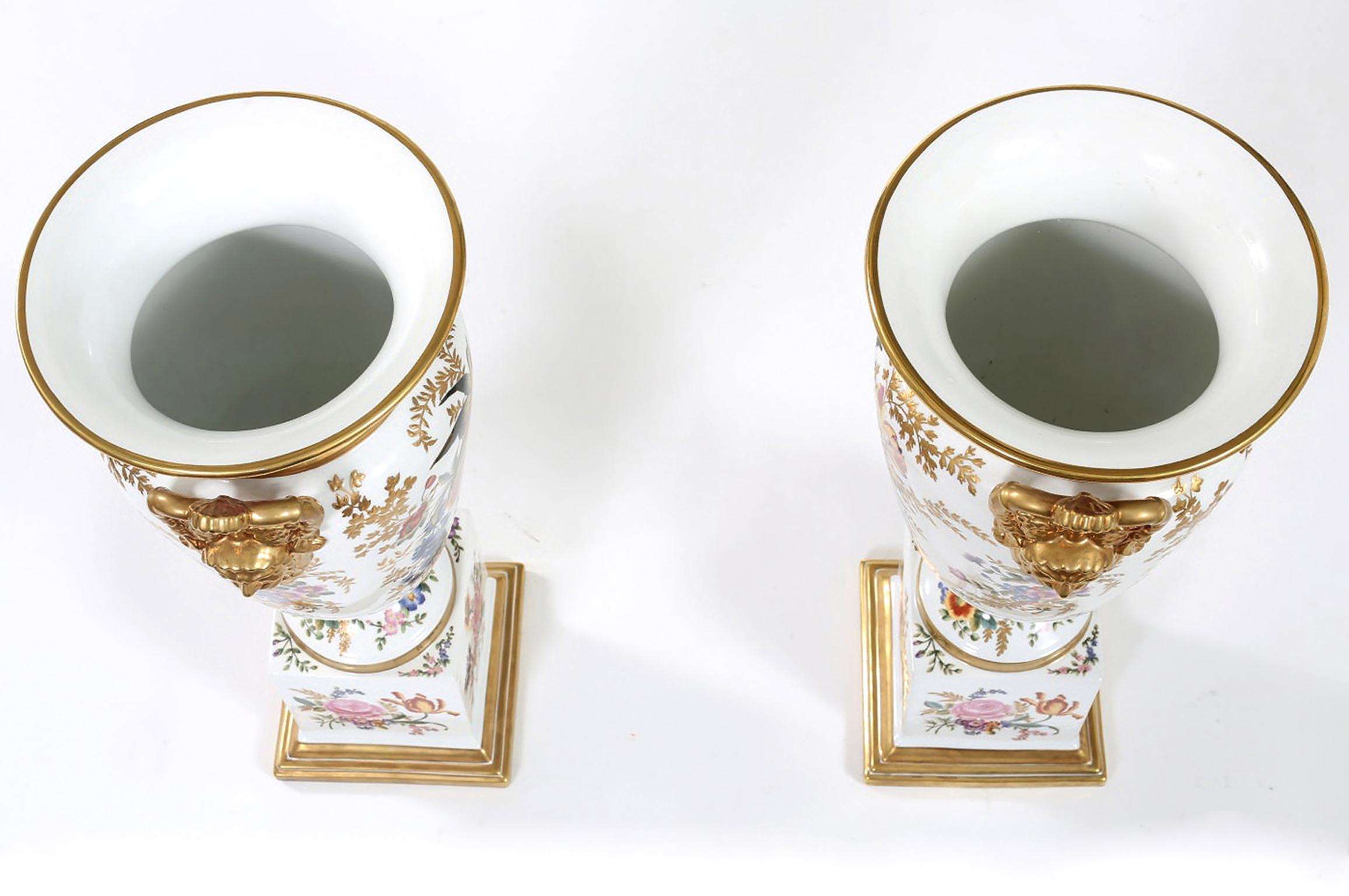Tall Pair / English Porcelain Decorative Pieces / Vases 3