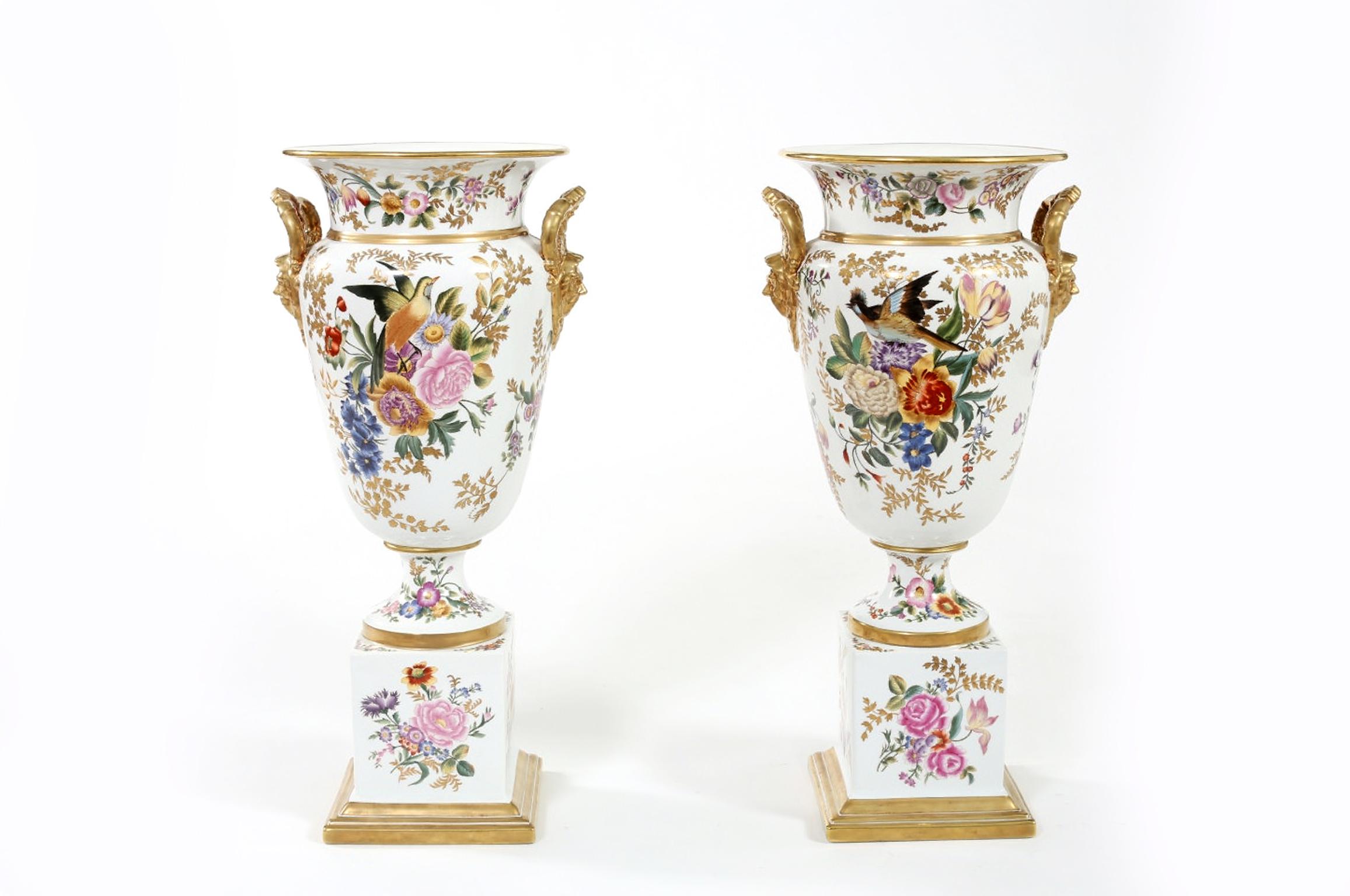 Tall Pair / English Porcelain Decorative Pieces / Vases 5