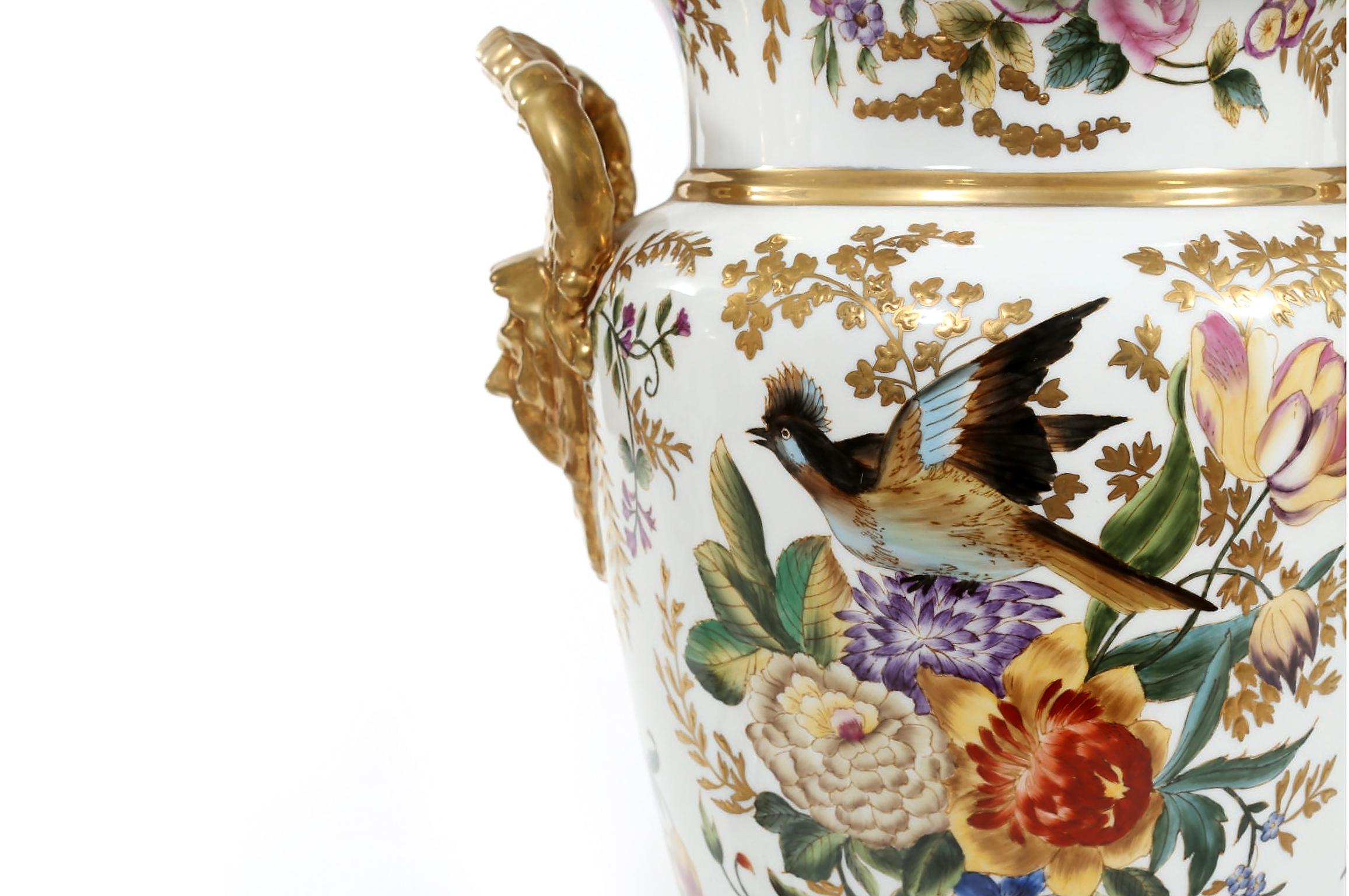 Tall Pair / English Porcelain Decorative Pieces / Vases 1