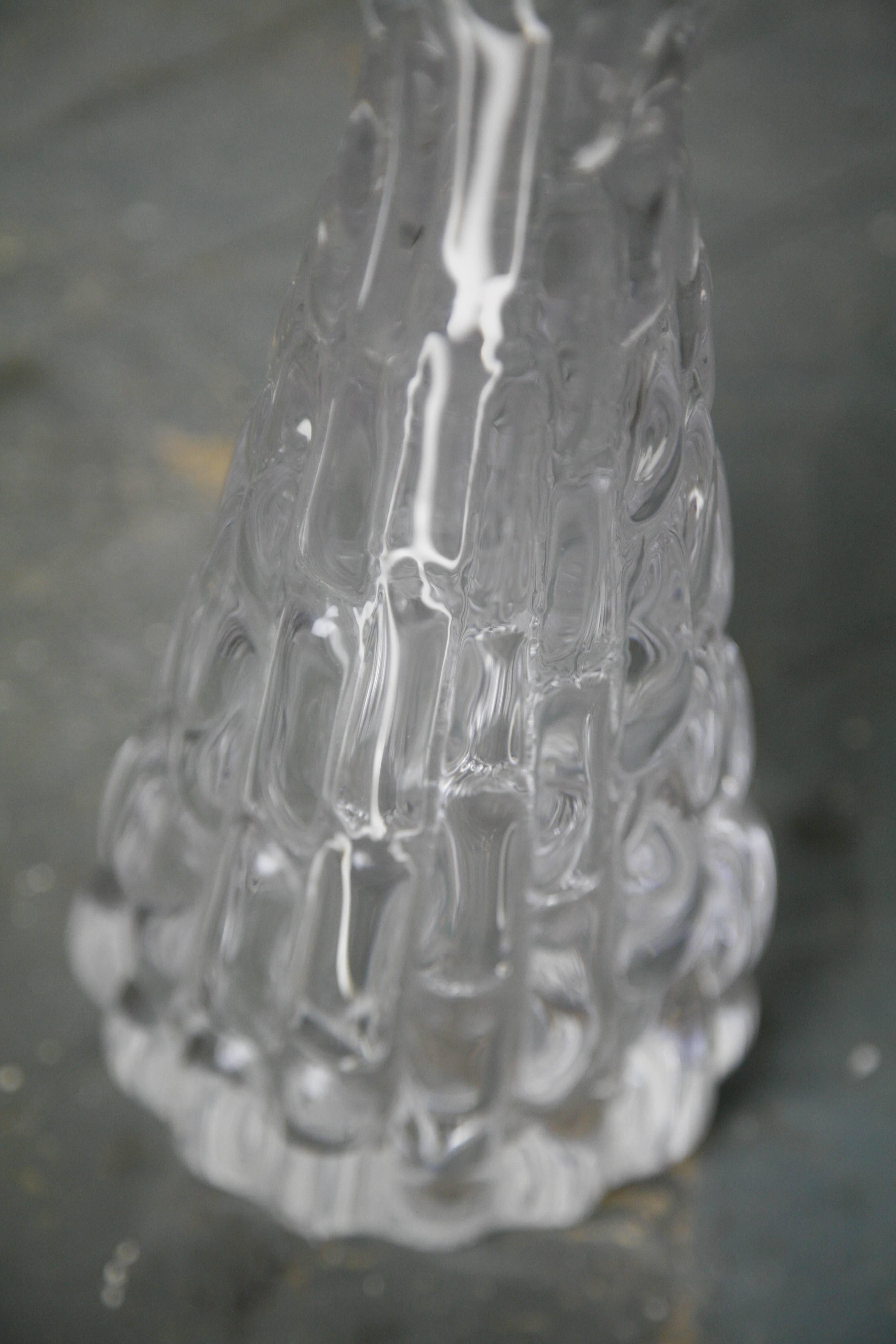 Tall Pair of 1970s Clear Crystal Orrefors Lamps, 1970 For Sale 1