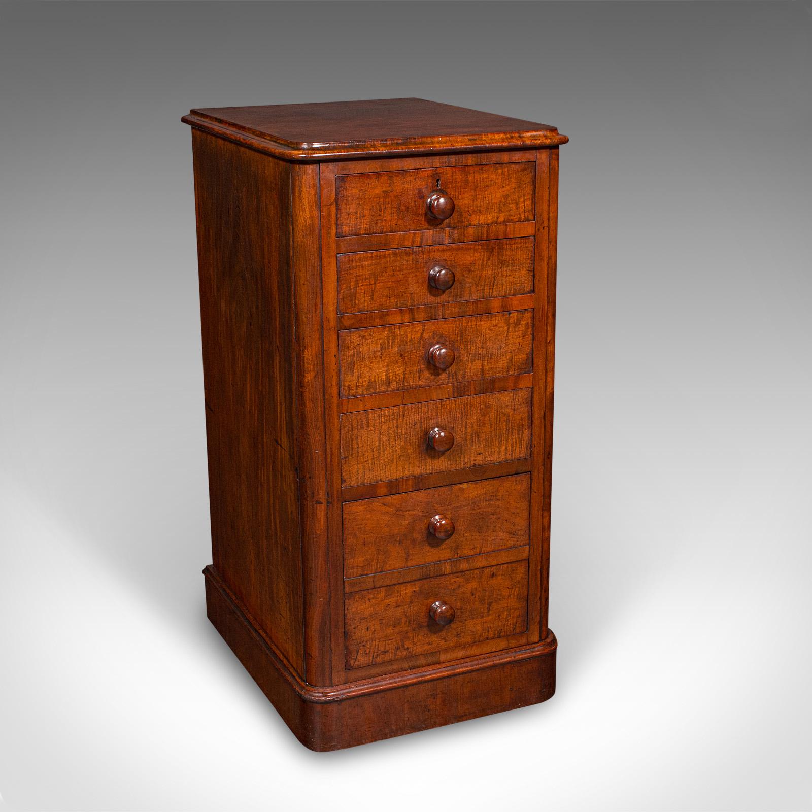 British Tall Pair of Antique Nightstands, English, Chest of Drawers, Bedside, Victorian For Sale